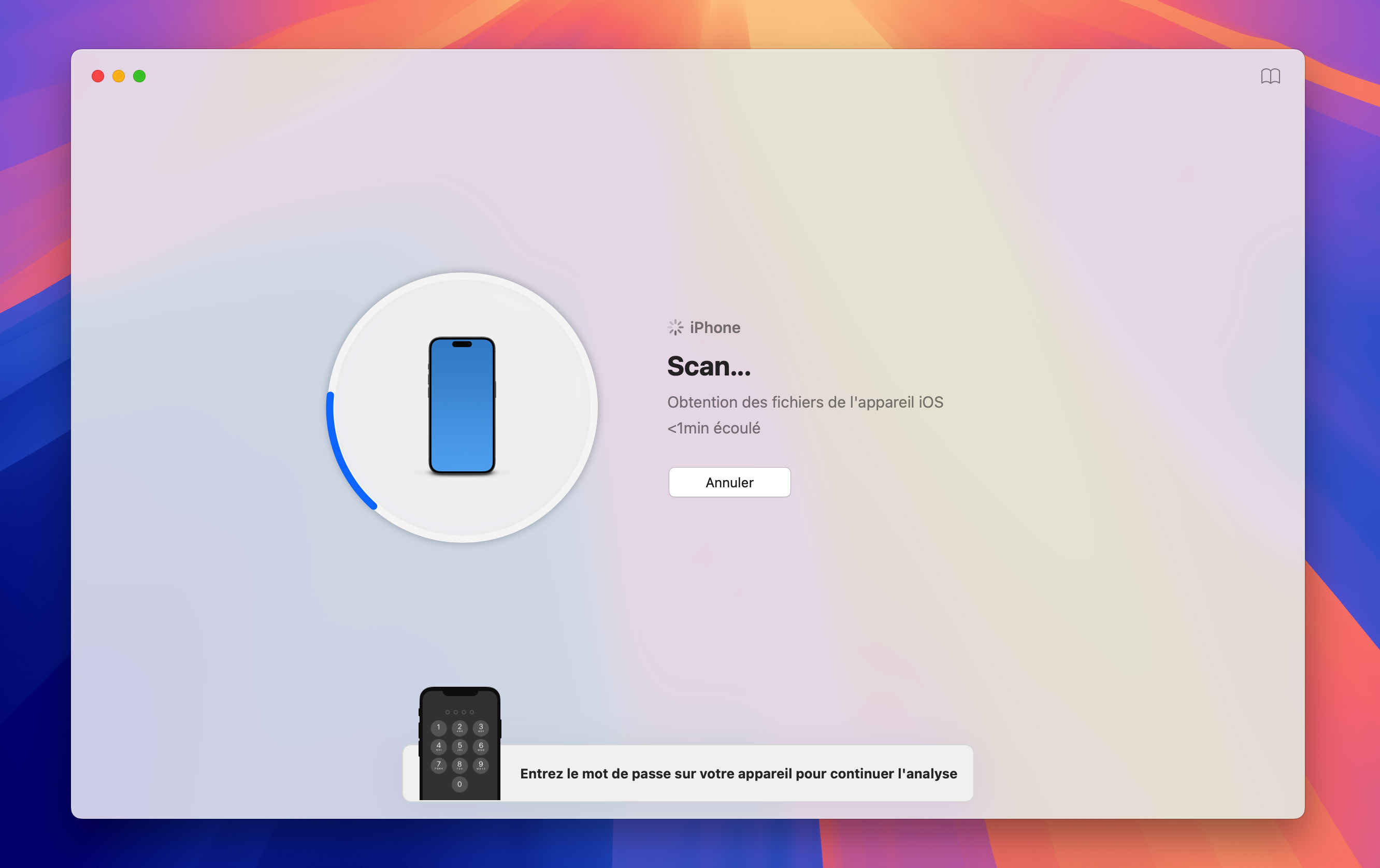 écran d’analyse iPhone dans Disk Drill
