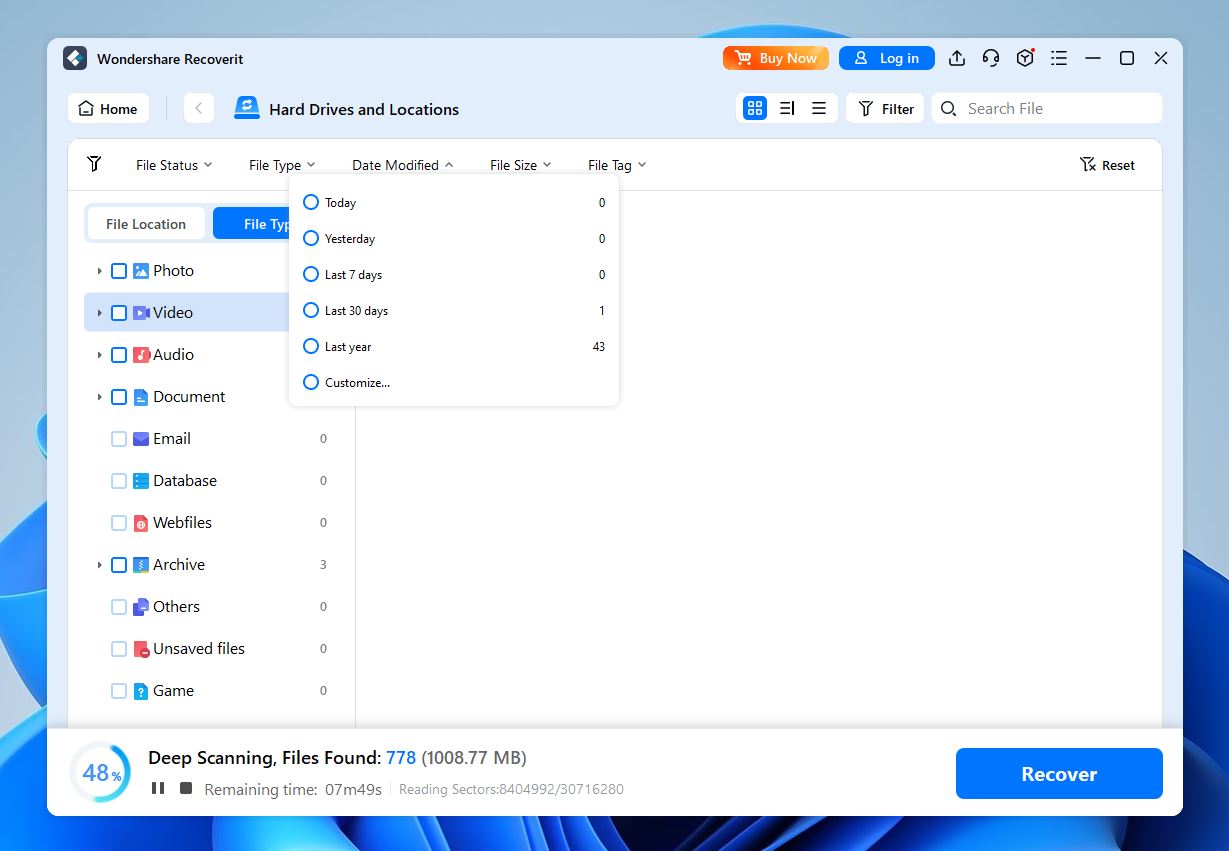 filters for scan results