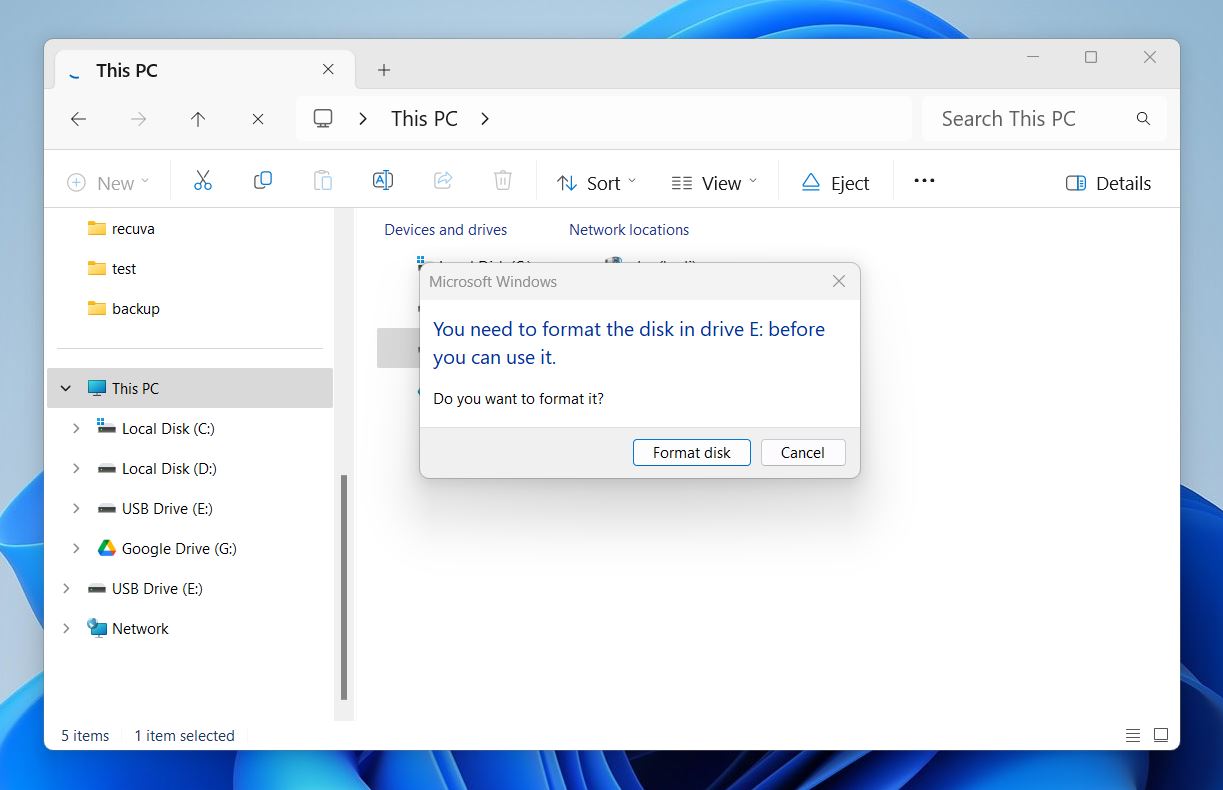 disk formatting suggestion