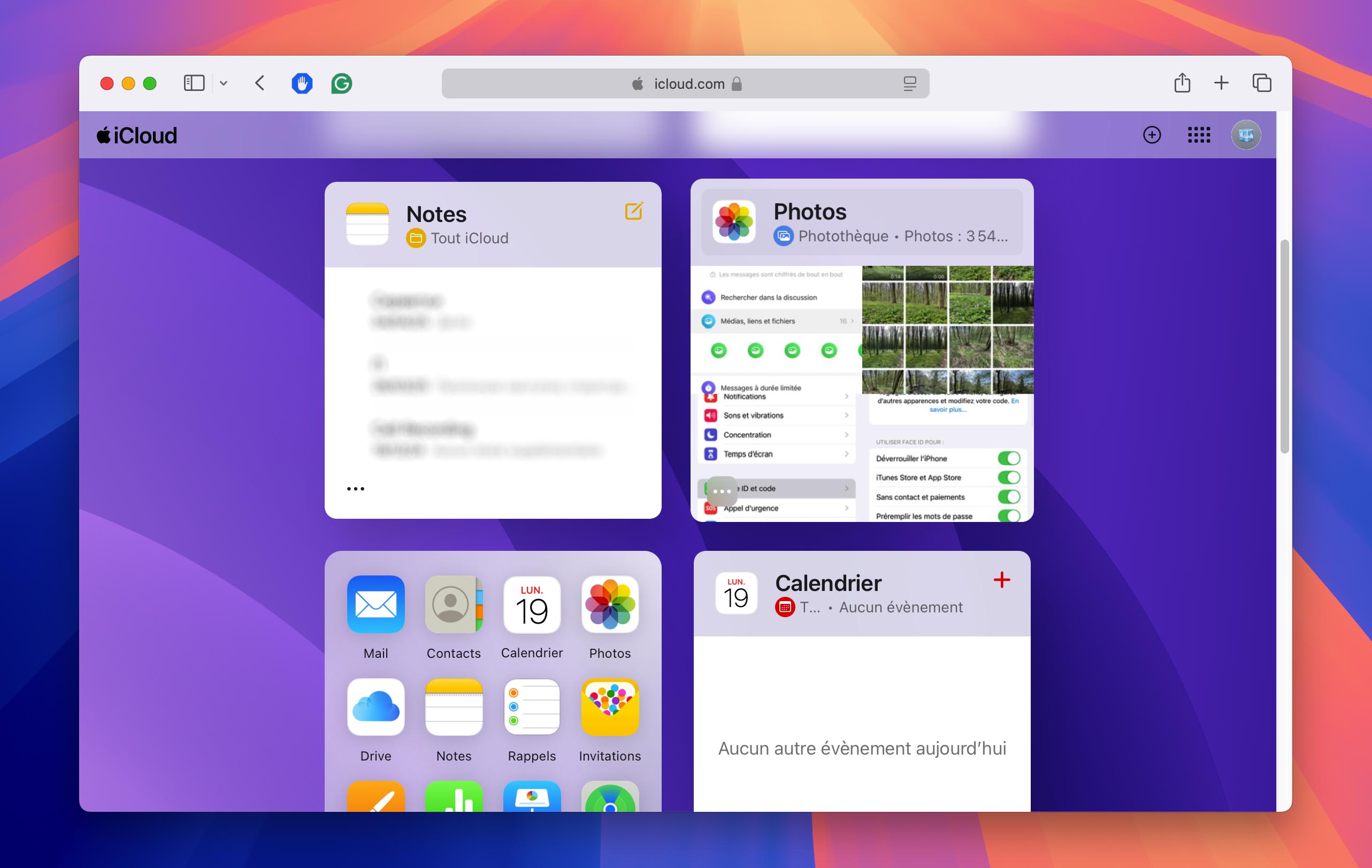 ouvrir la section photos dans iCloud