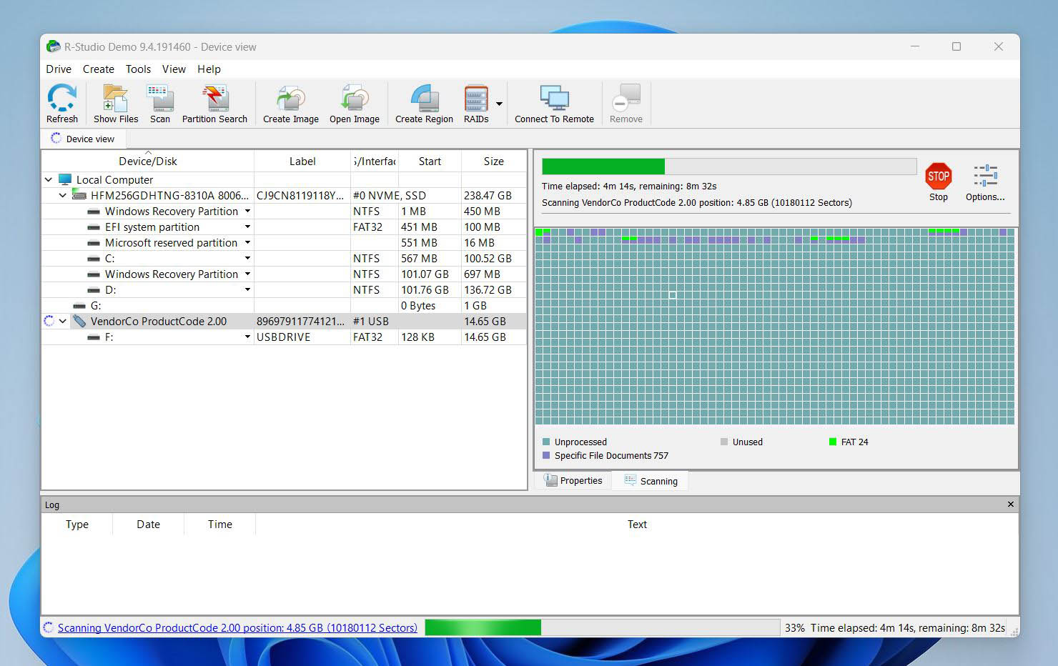 r-studio scan screen