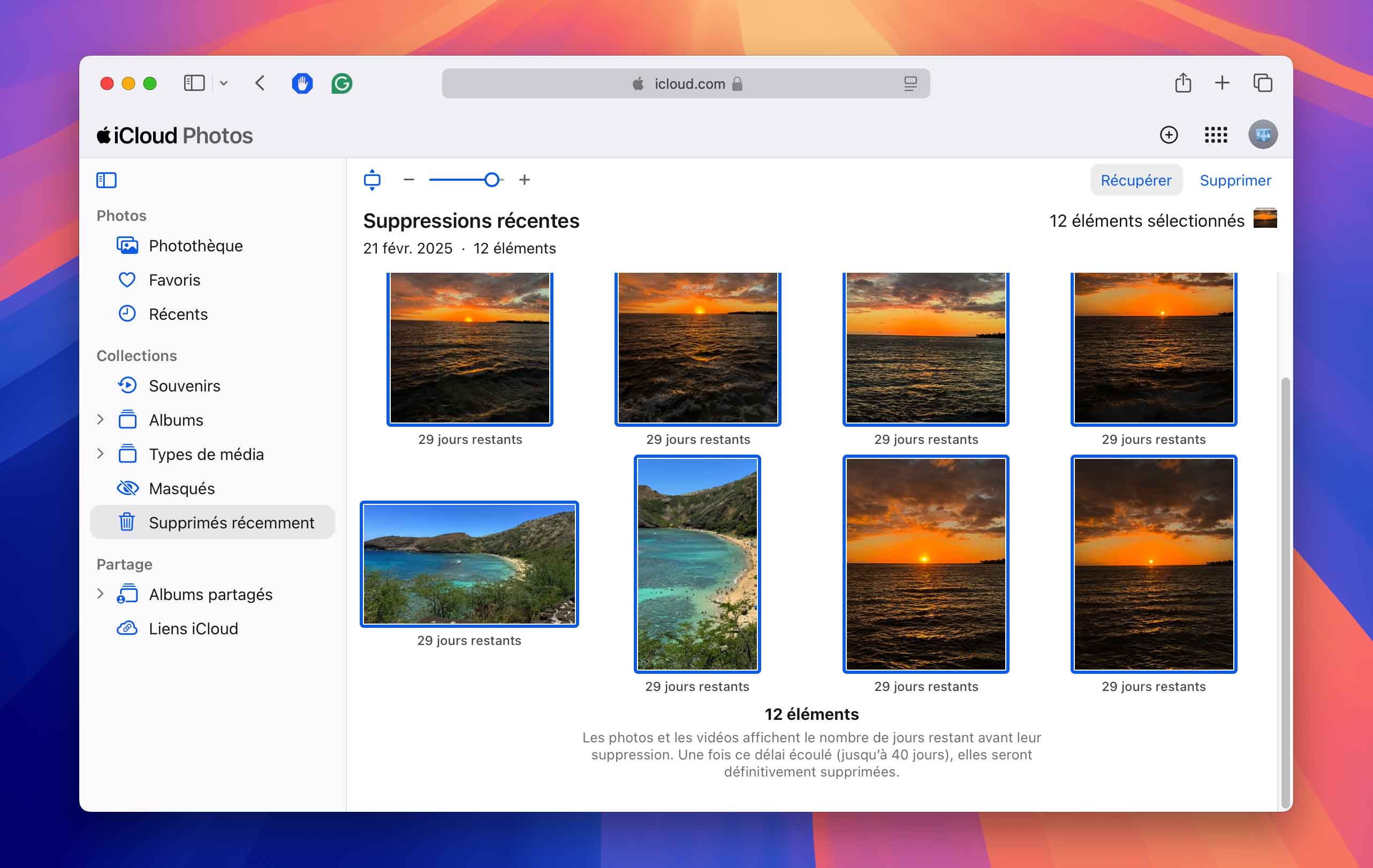 restaurer des photos à partir de photos dans icloud