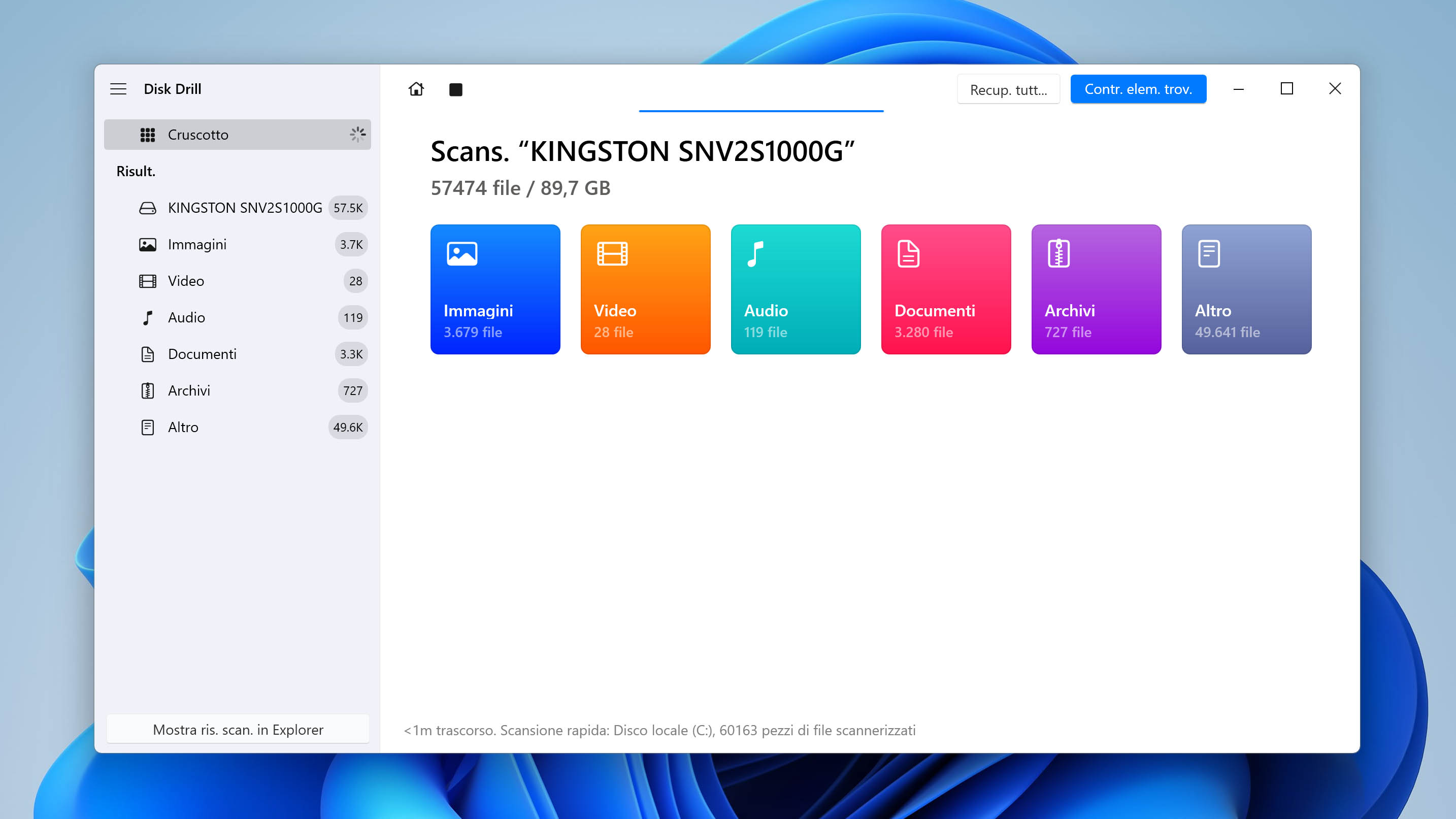 Revisione dei dati SSD.