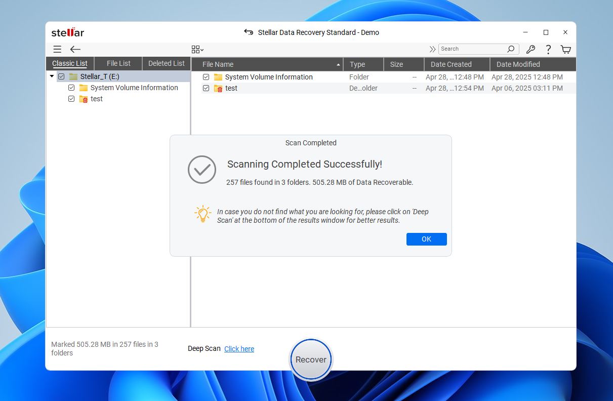 stellar data recovery standard