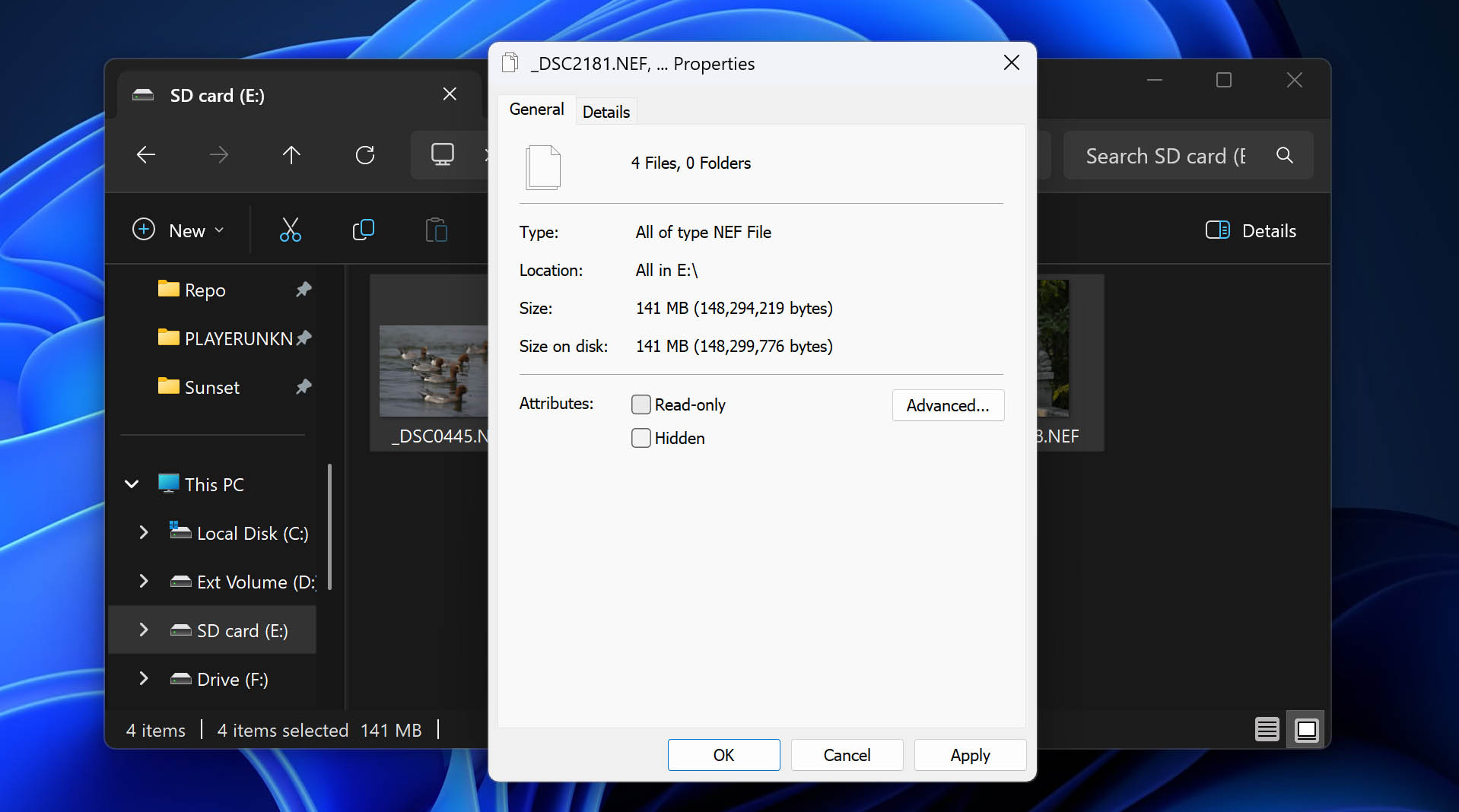 uncheck read-only checkbox