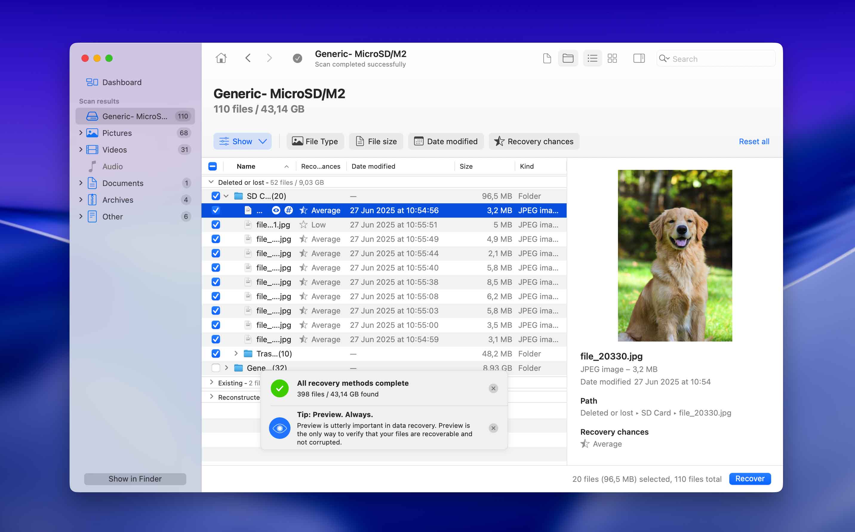retrieve lost data from a corrupted memory card on a Mac computer
