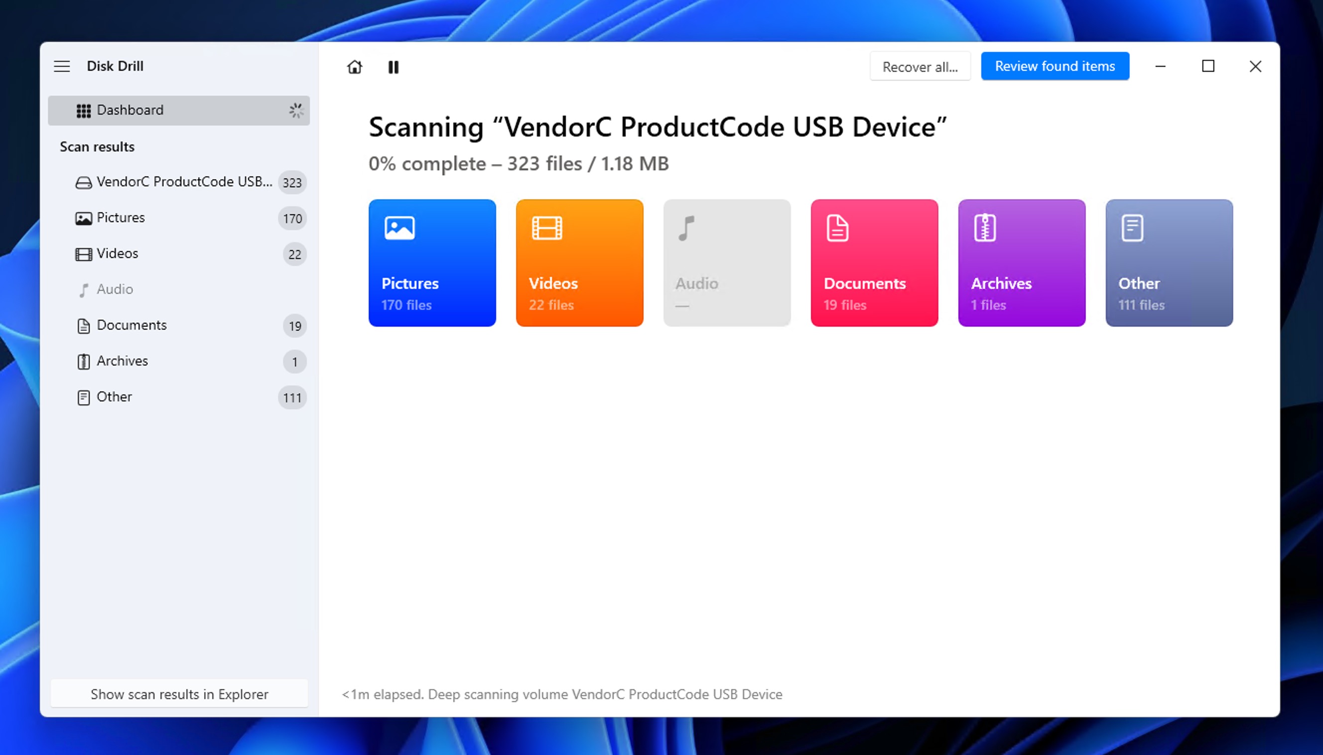 disk drill search for lost data