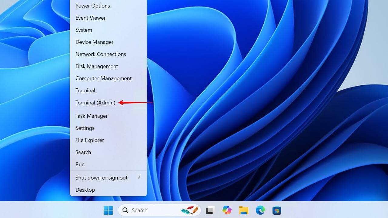 Opening an elevated Terminal window.