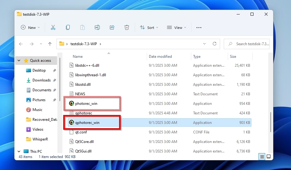 PhotoRec CMD and GUI executables