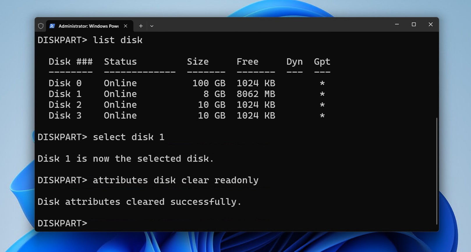 Clearing the readonly attributes.