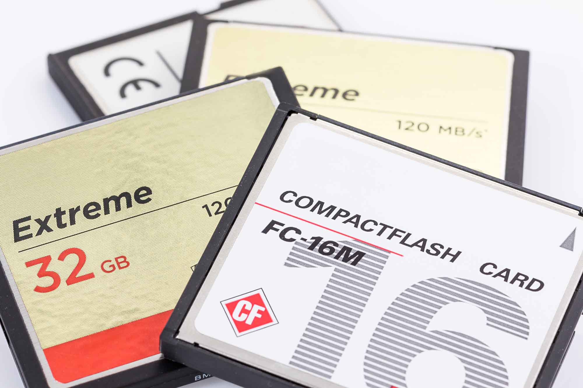 Compact flash memory cards illustration.