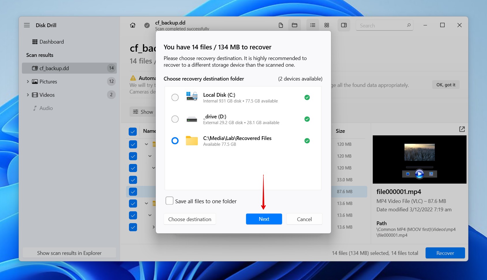 Finishing CF card recovery.