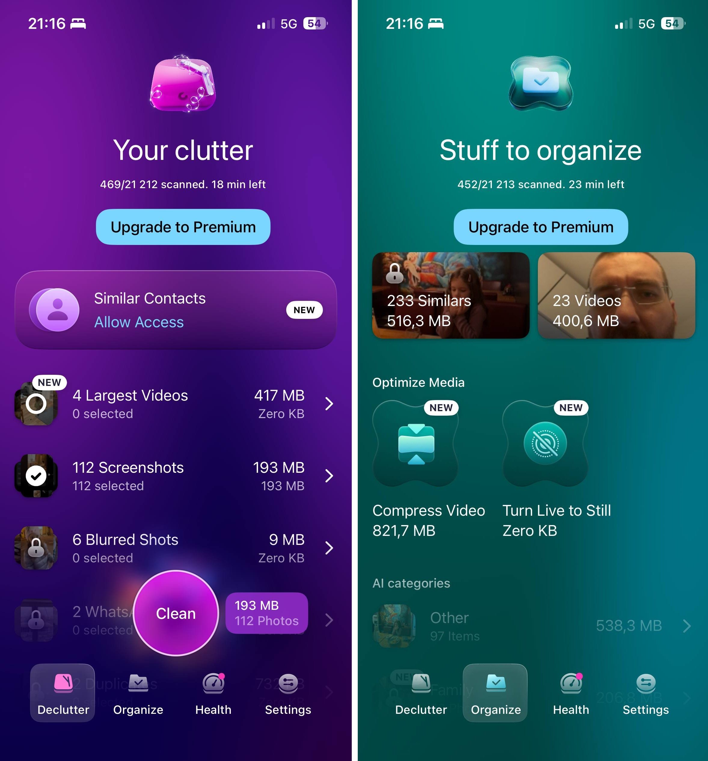 CleanMy®Phone: Storage Cleaner app screenshots.