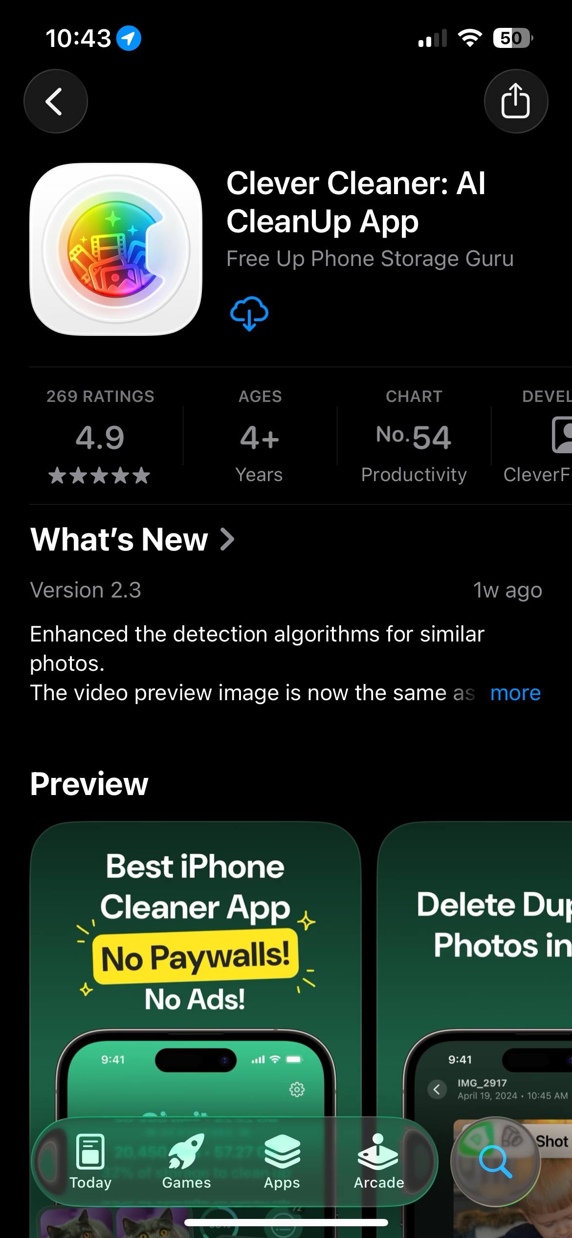 Download Clever Cleaner from the App Store
