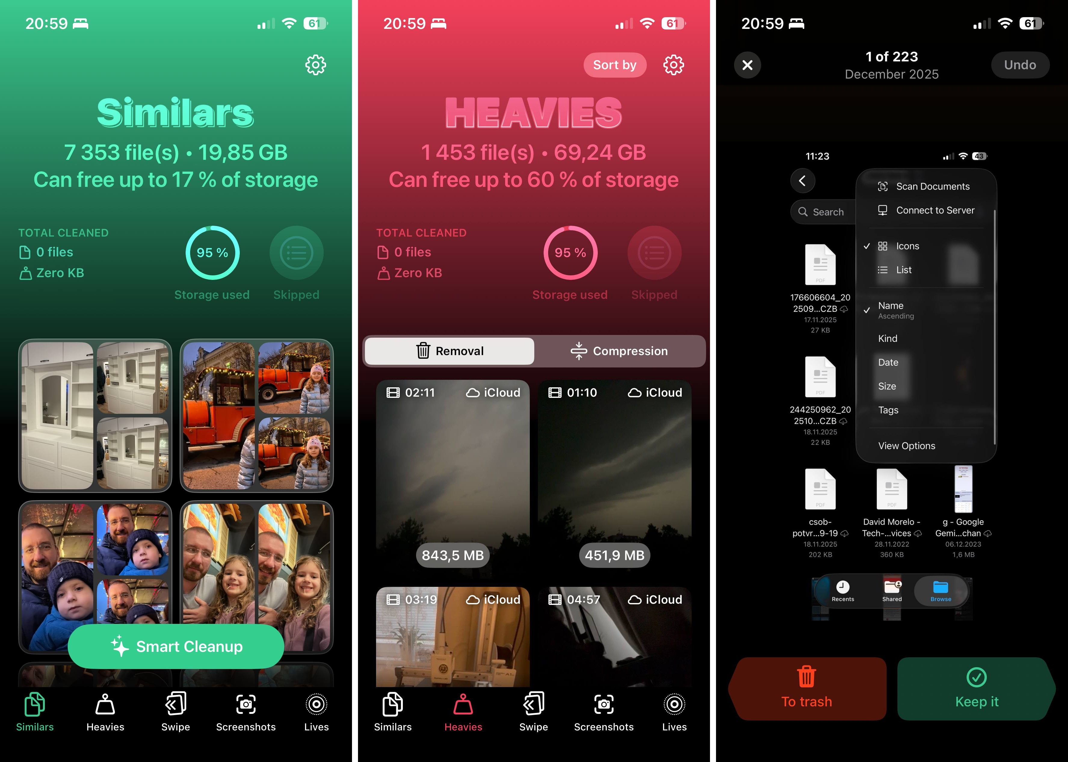 Clever Cleaner: AI Cleanup App screenshots.