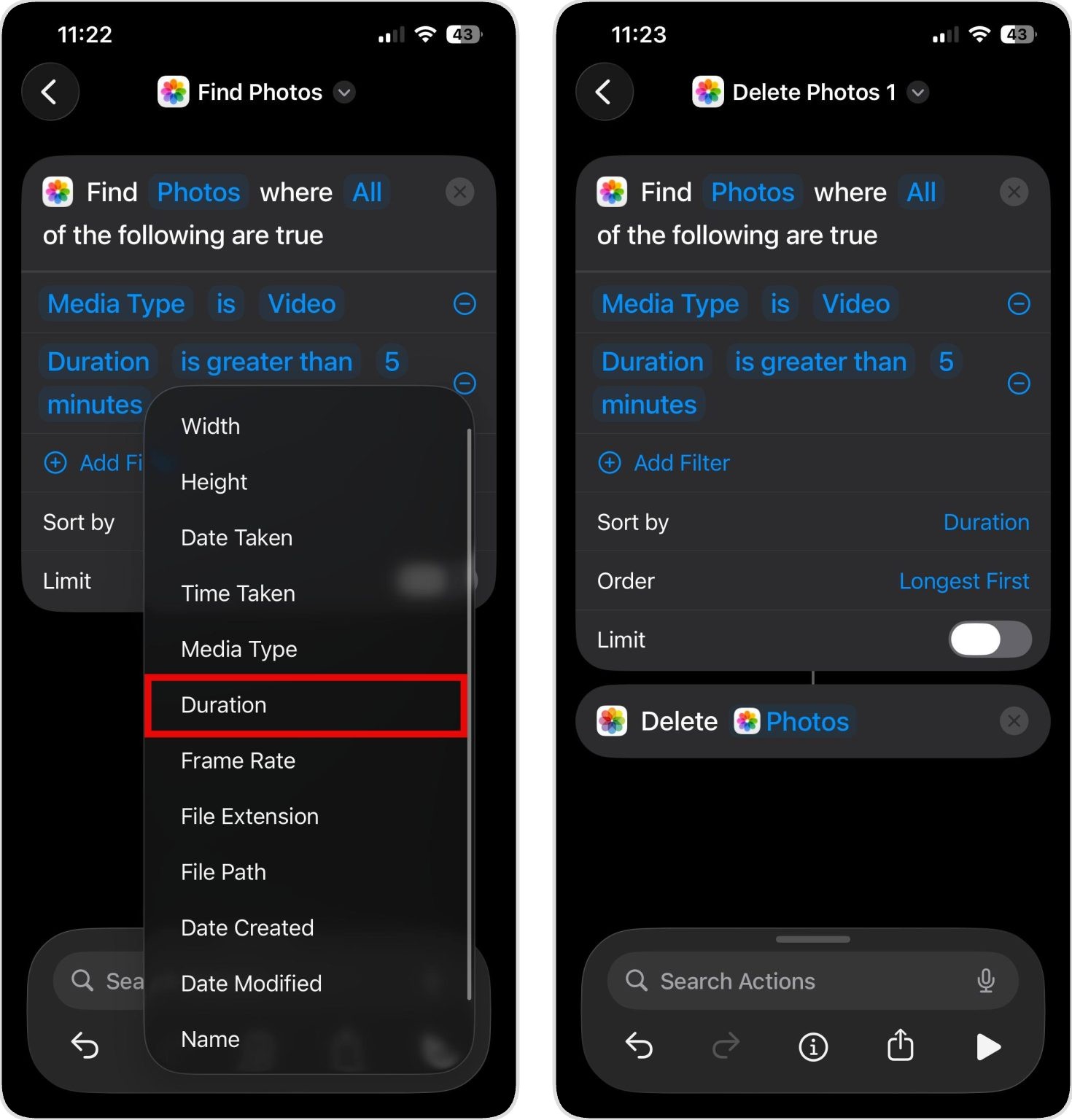 find photos shortcut 3