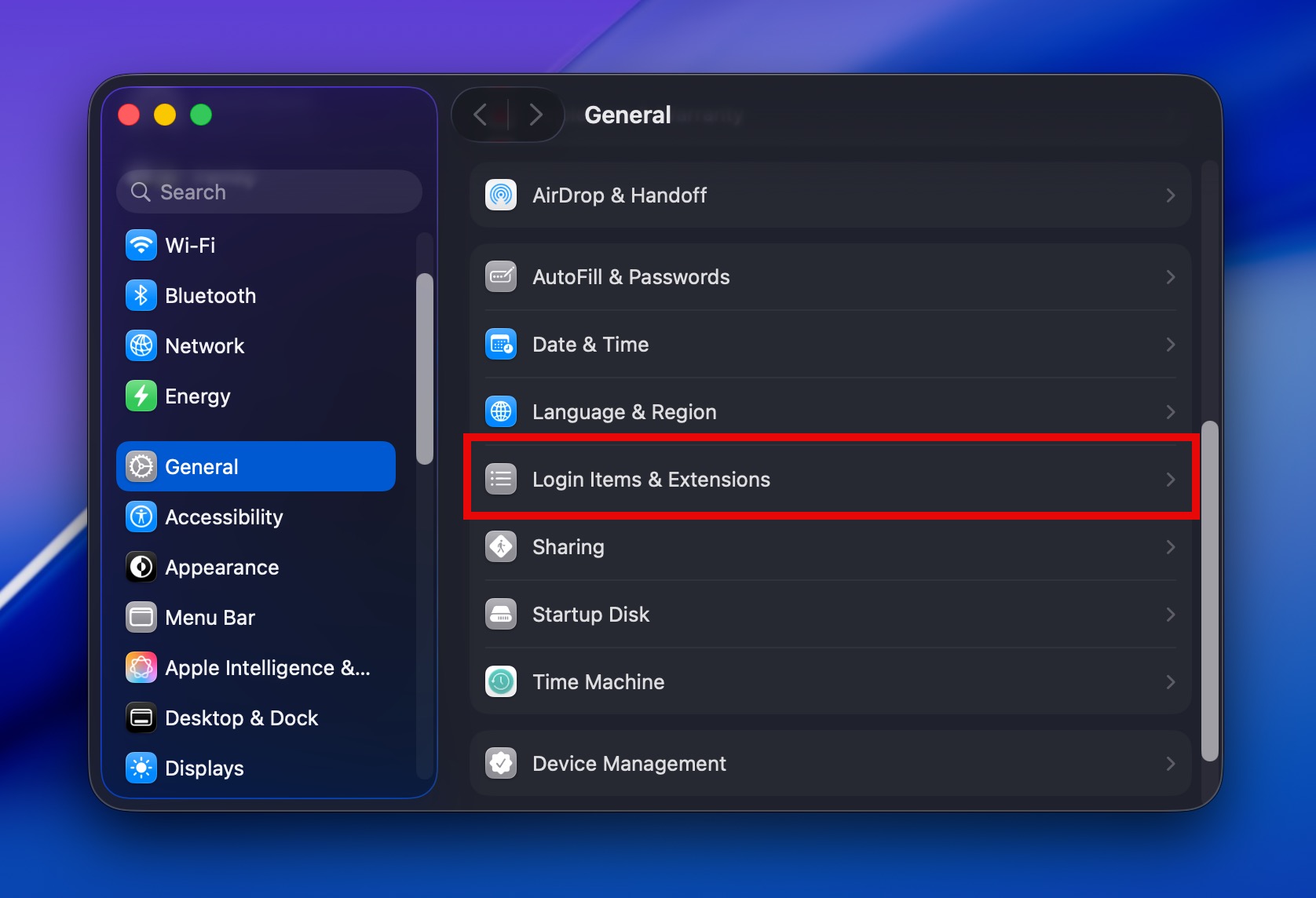 Login Items and Extensions Settings Showing Disk Driver Extensions on macOS