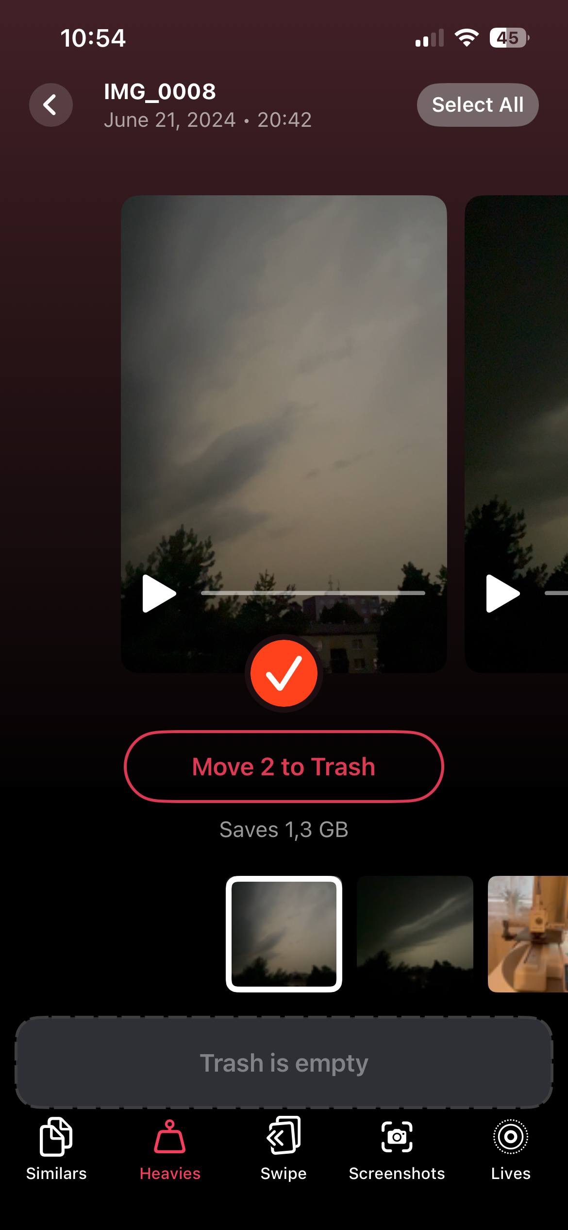 Move Selected Videos to Clever Cleaner Trash