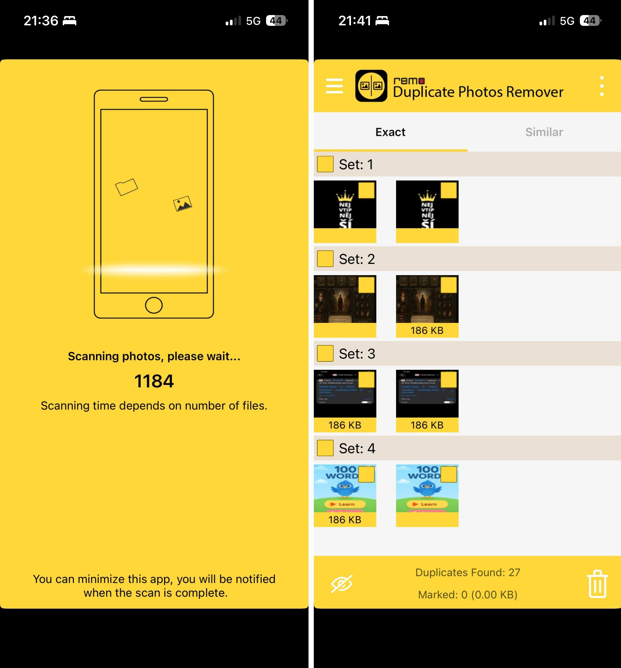 Remo Duplicate Photos Remover app screenshots.