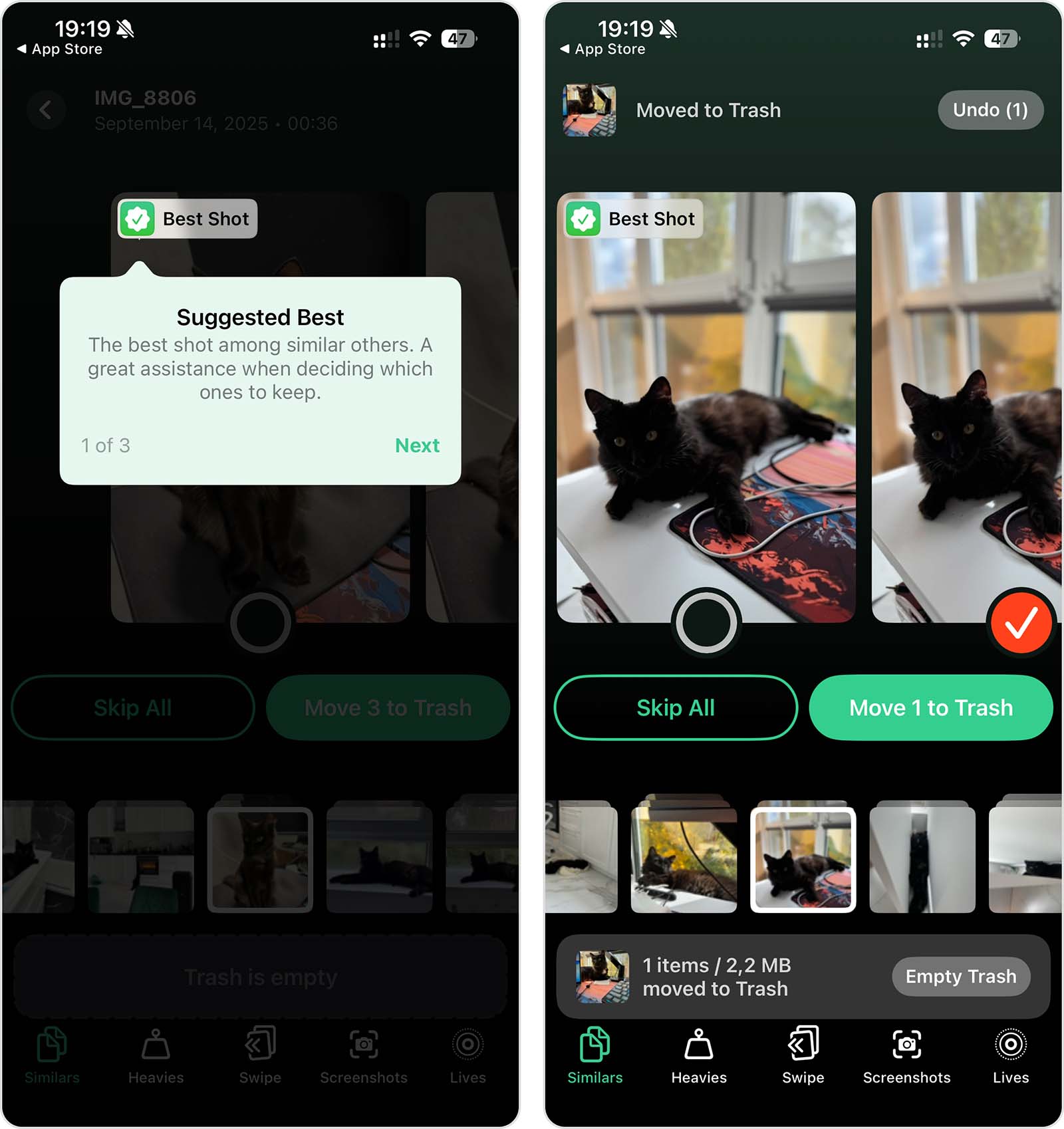 Selecting the Best Shot from a group of similar photos in Clever Cleaner.