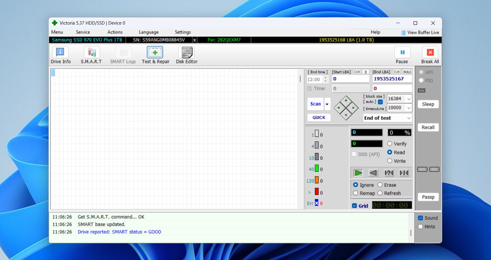 The Victoria interface.