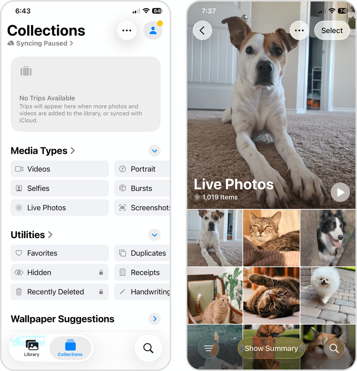 Selecting a Live Photo in the Photos app