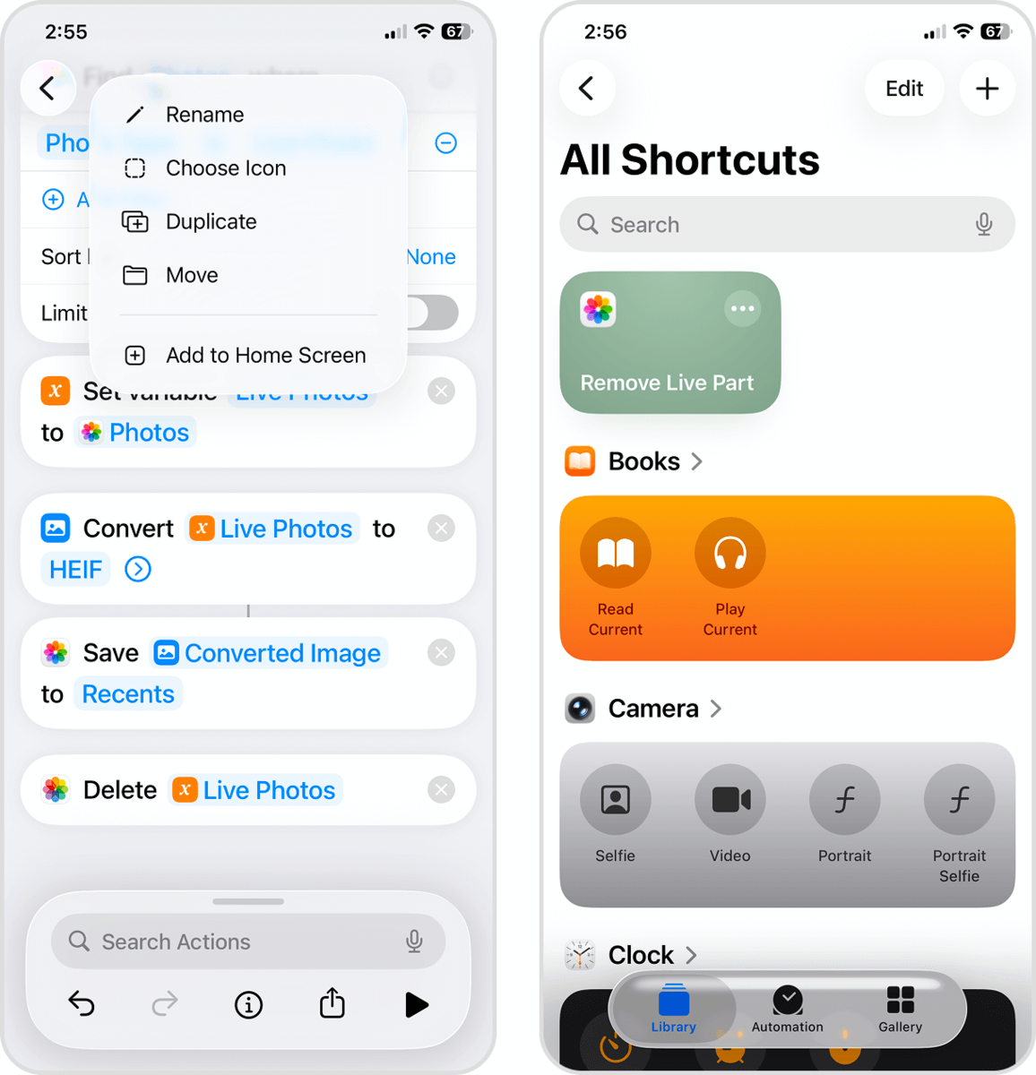 Renaming the shortcut in Find Photos