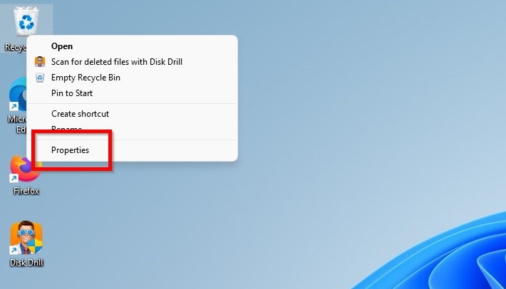 Recycle Bin Icon Properties
