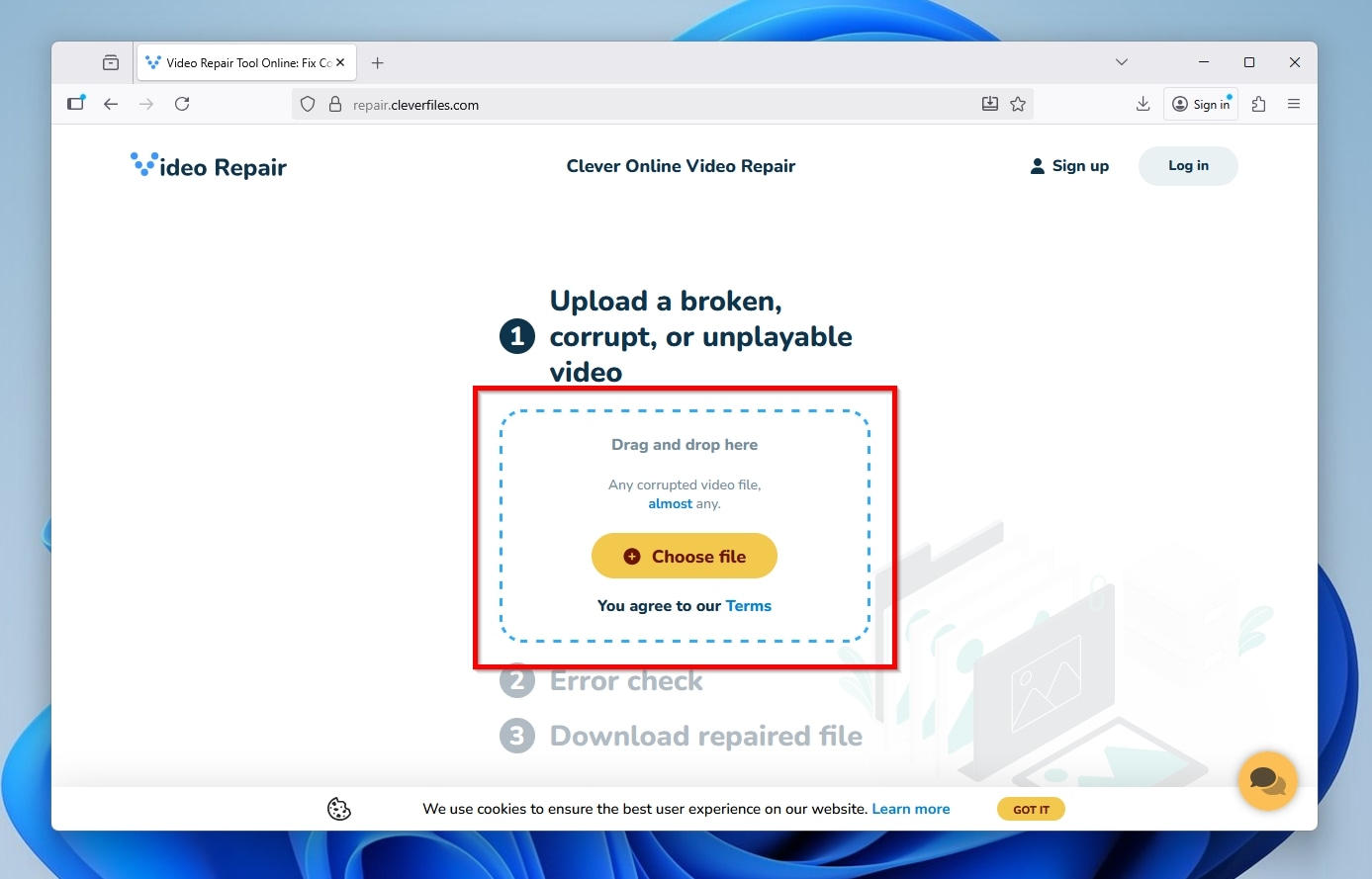 Clever Online Video Repair Upload Broken File
