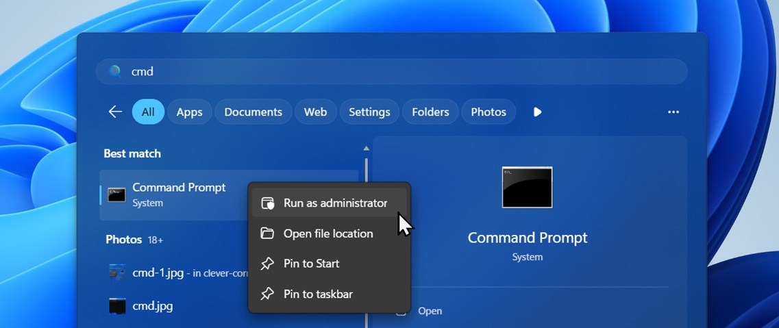 Type cmd