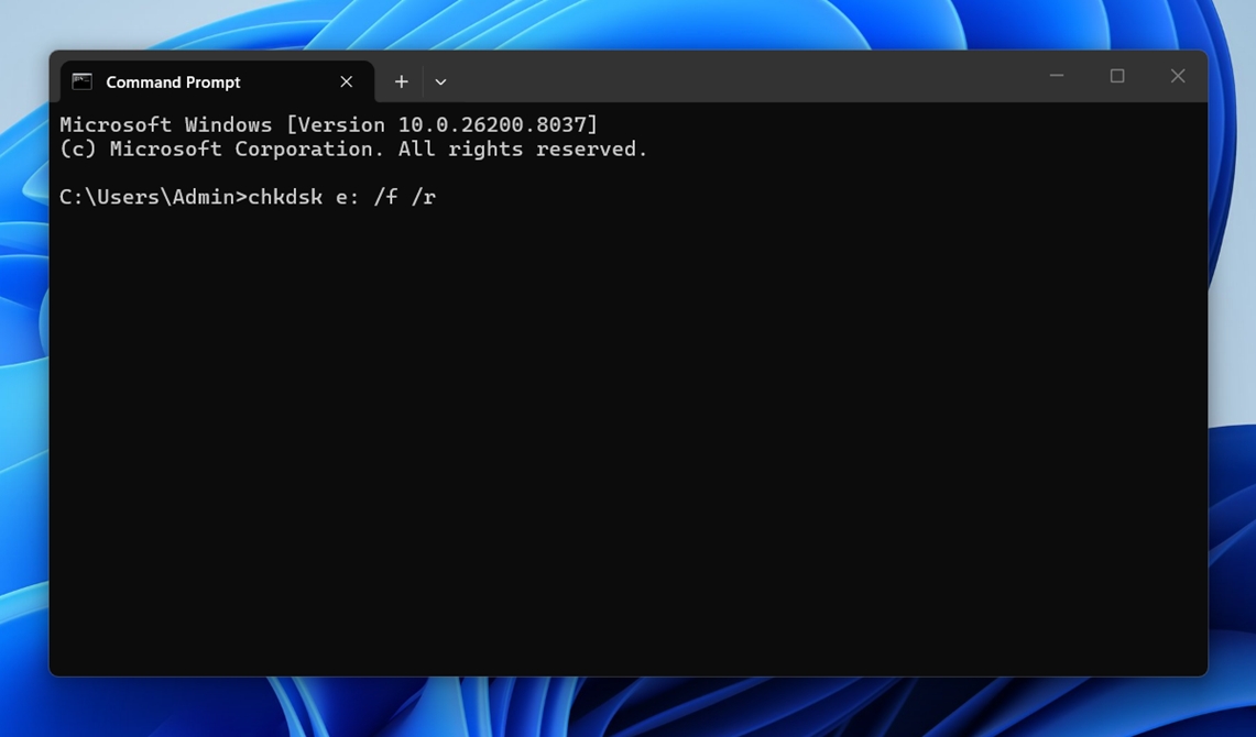 Type the following command