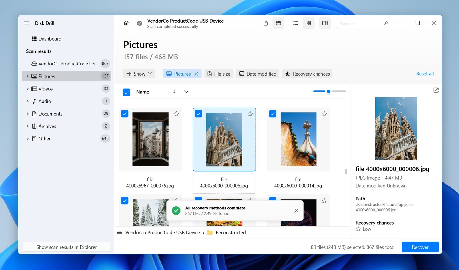 Click any file to see its preview