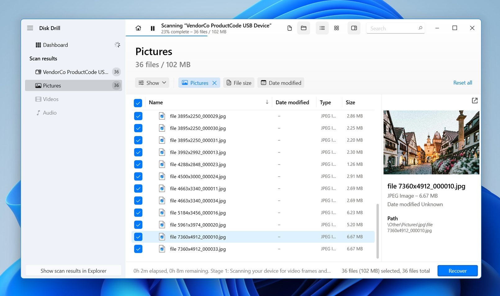 Select any file