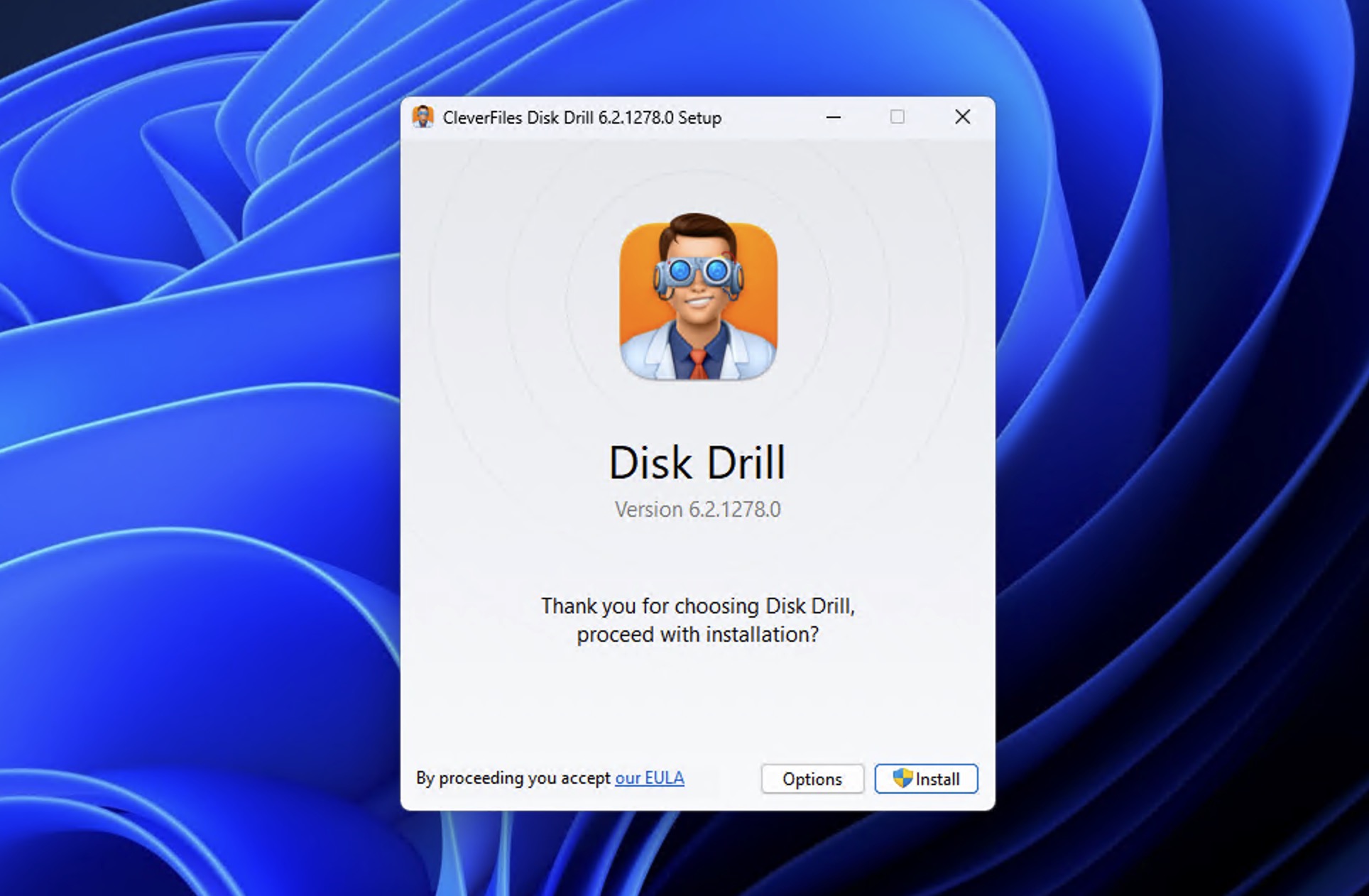 Disk Drill installation screen