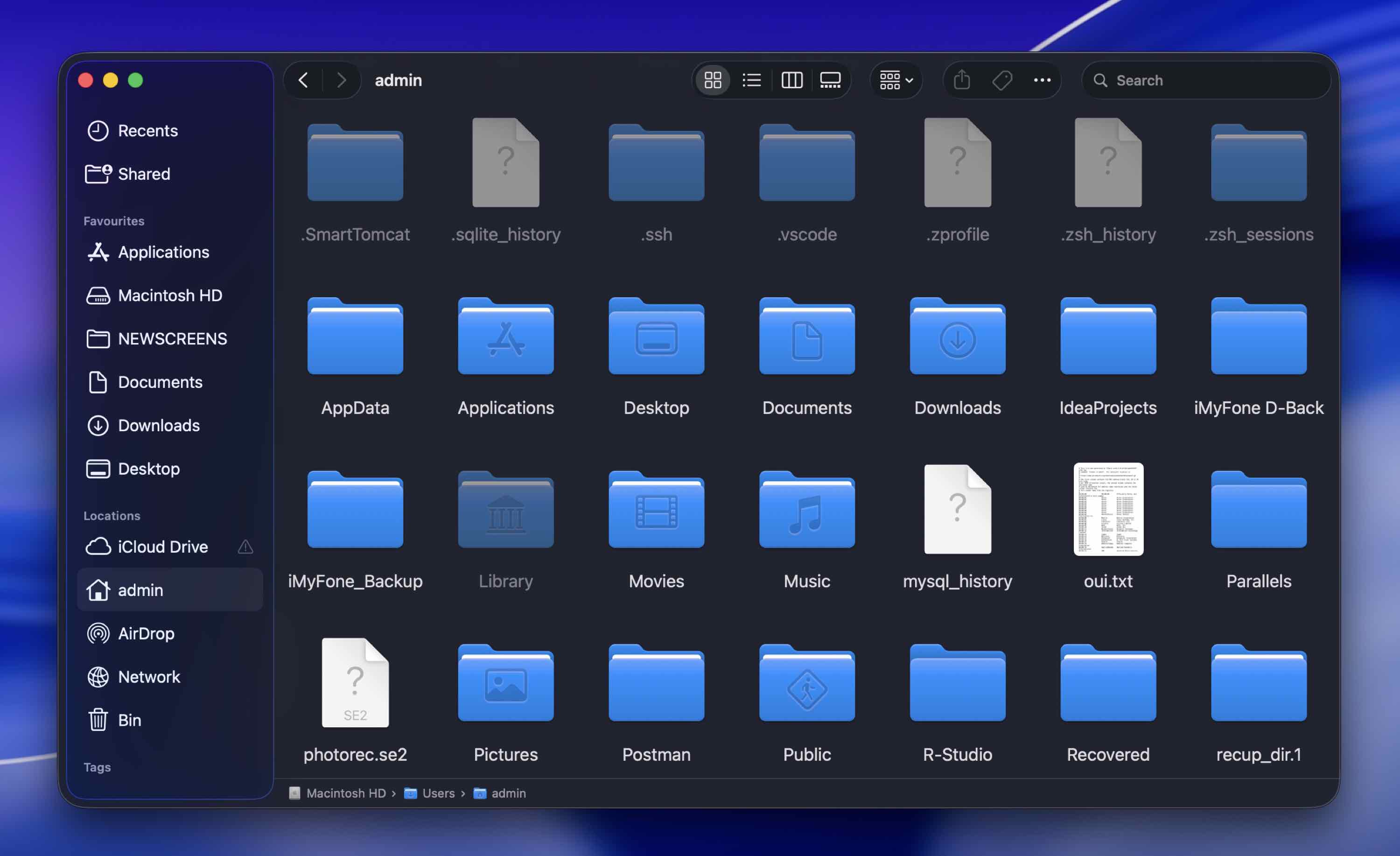 hidden files macos