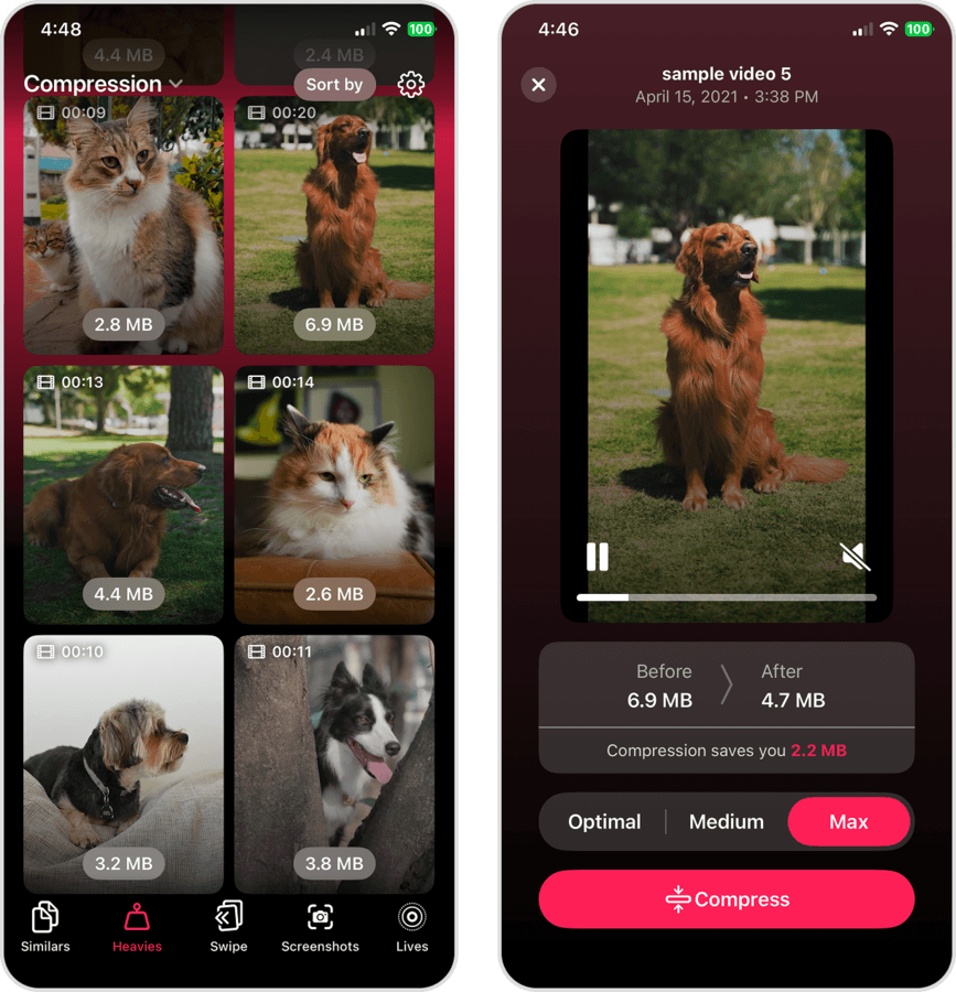 Heavies feature in Clever Cleaner for iOS