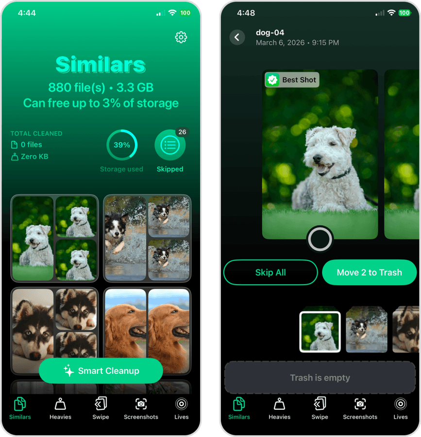 Similars tool in Clever Cleaner for iOS