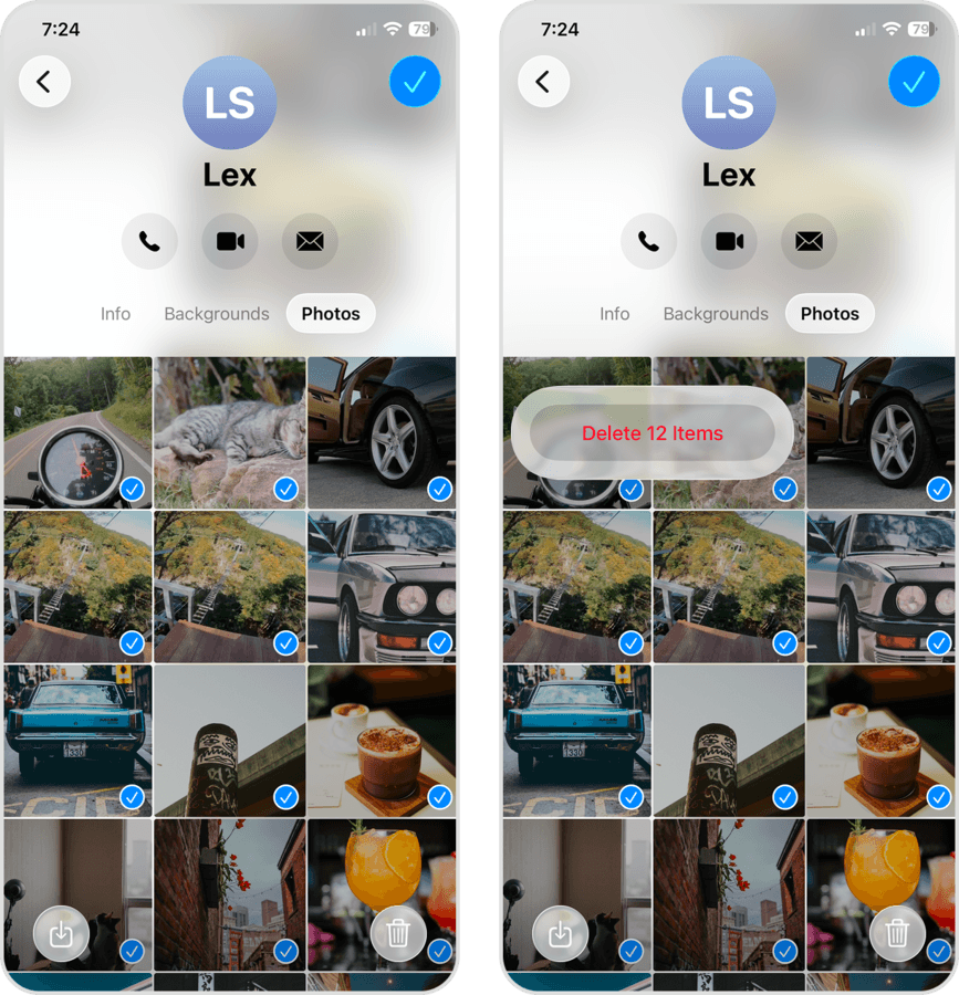 Deleting attachments in the Messages app