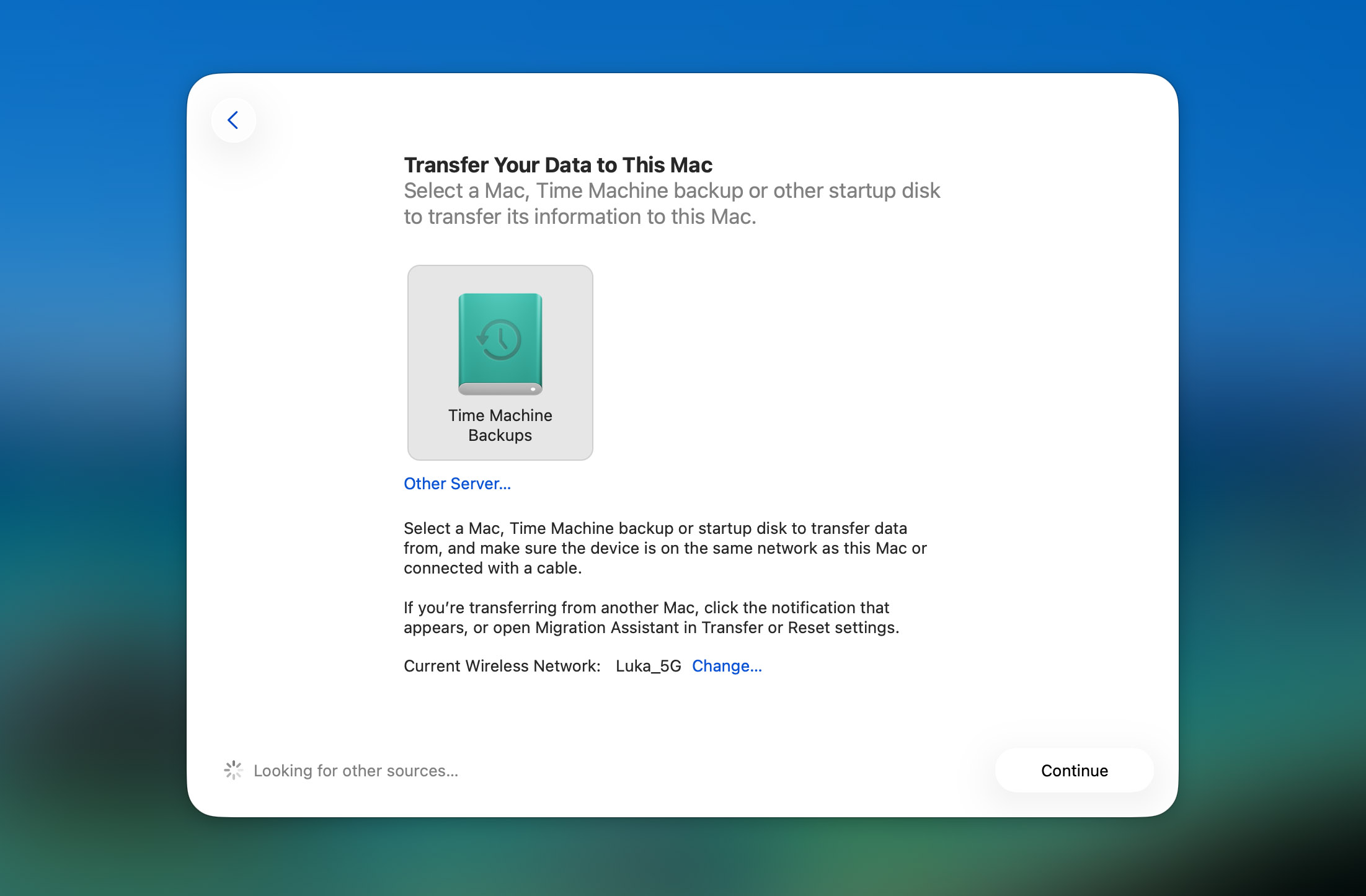 choose drive with time machine backups