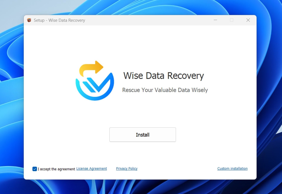 Install Wise Data Recovery
