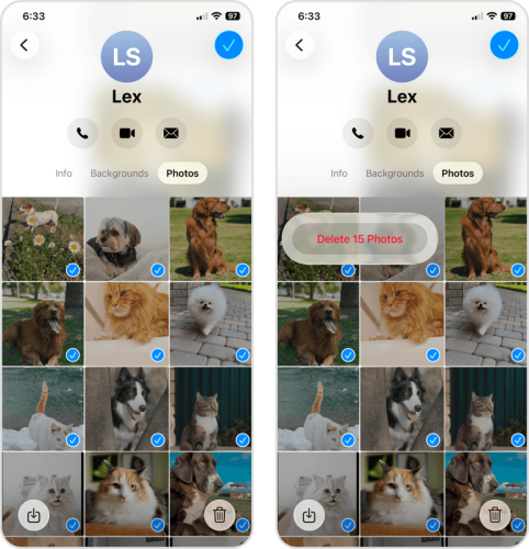 Deleting attachments in the Messages app
