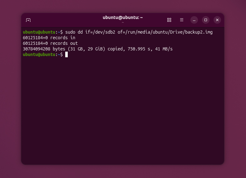 backup fat drive with dd on ubuntu