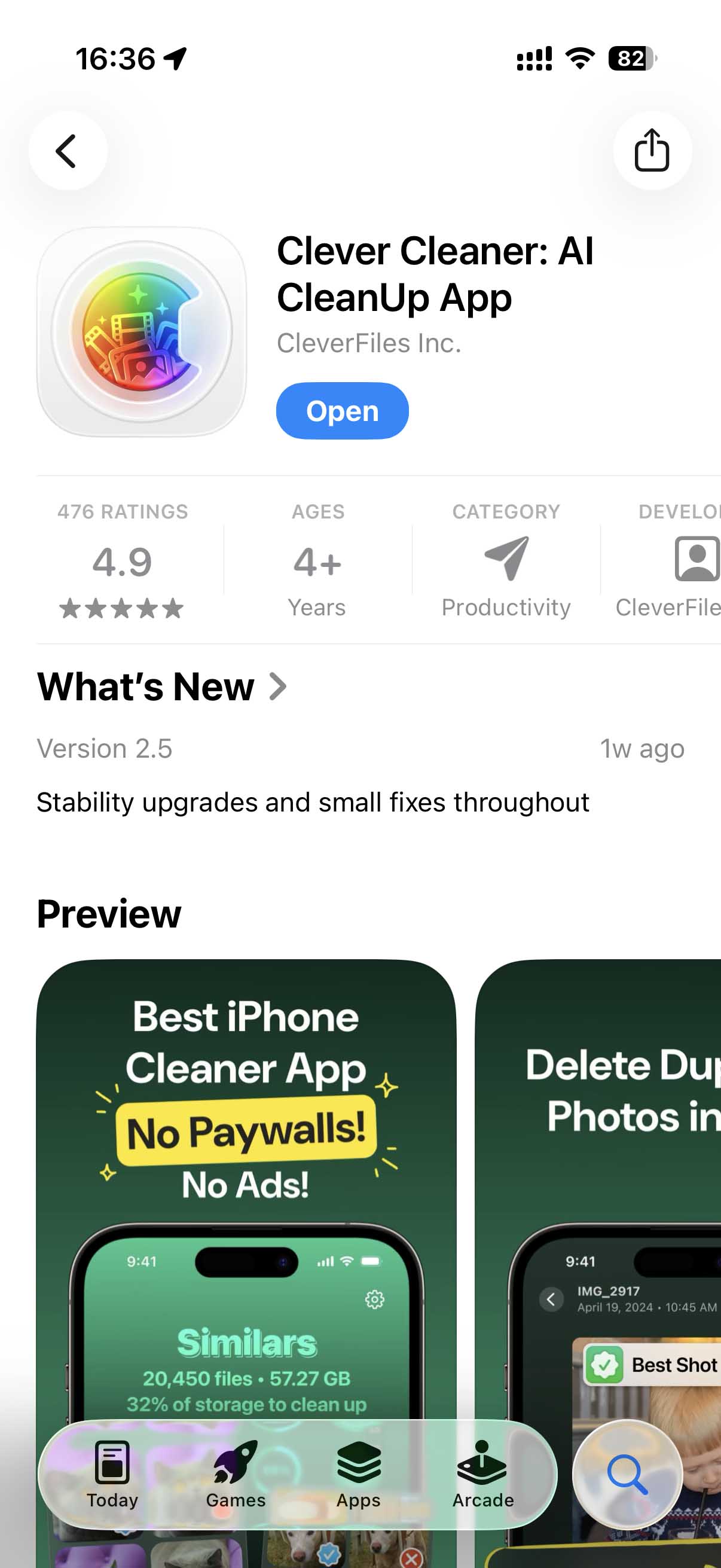 Download Clever Cleaner from the App Store.