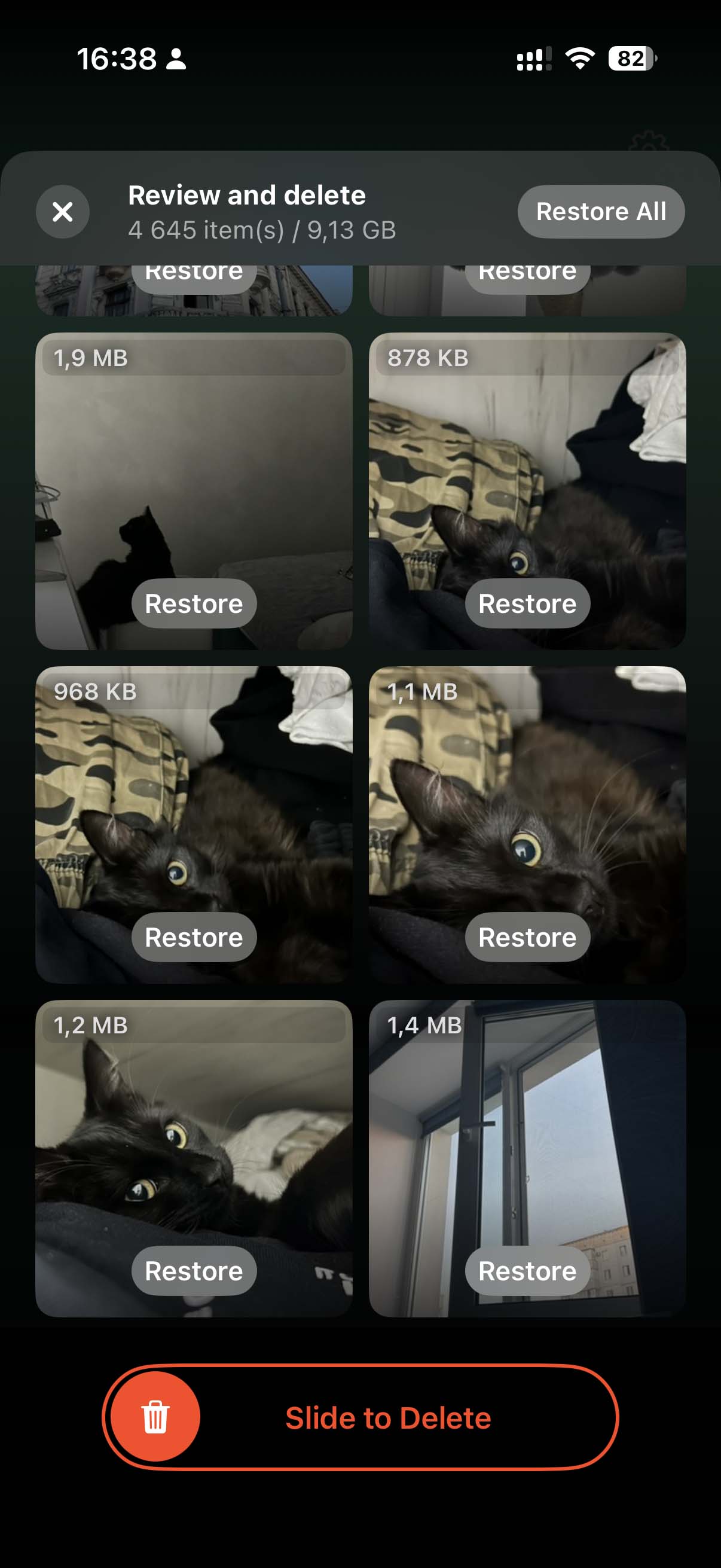 Use Slide to Delete in Clever Cleaner.