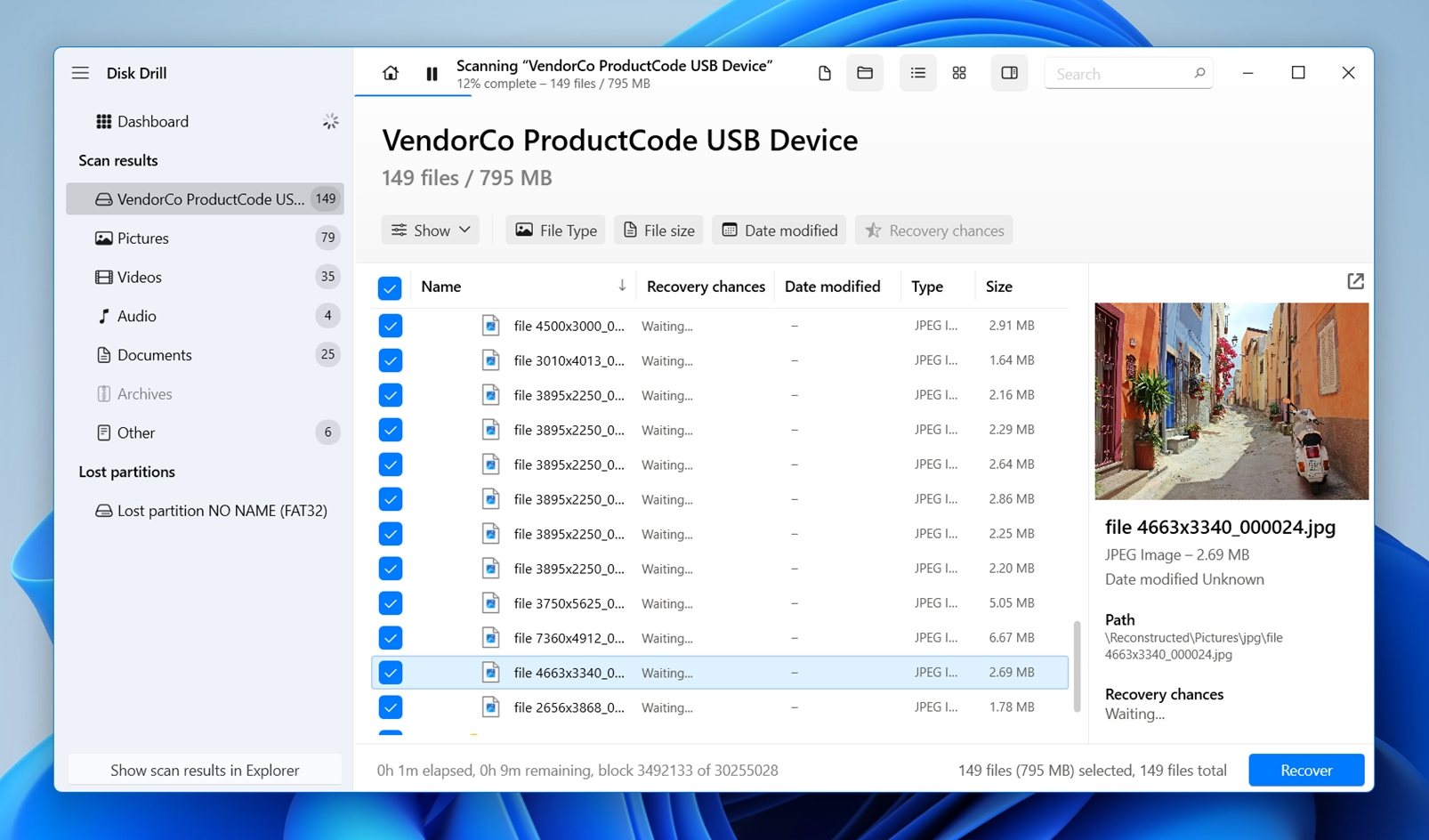 Click on any file to see a preview