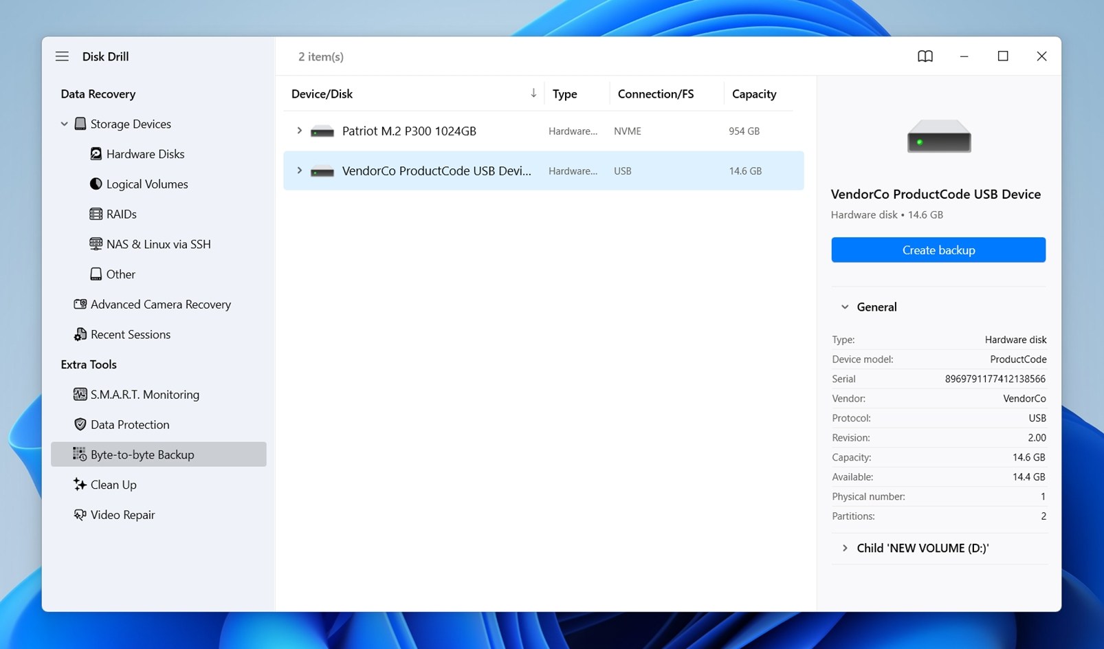 Create backup