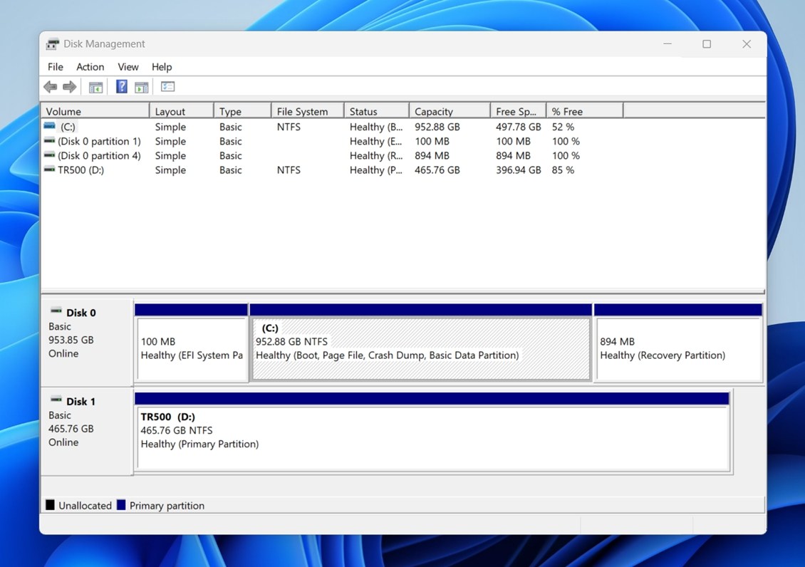 Look through the list of drives