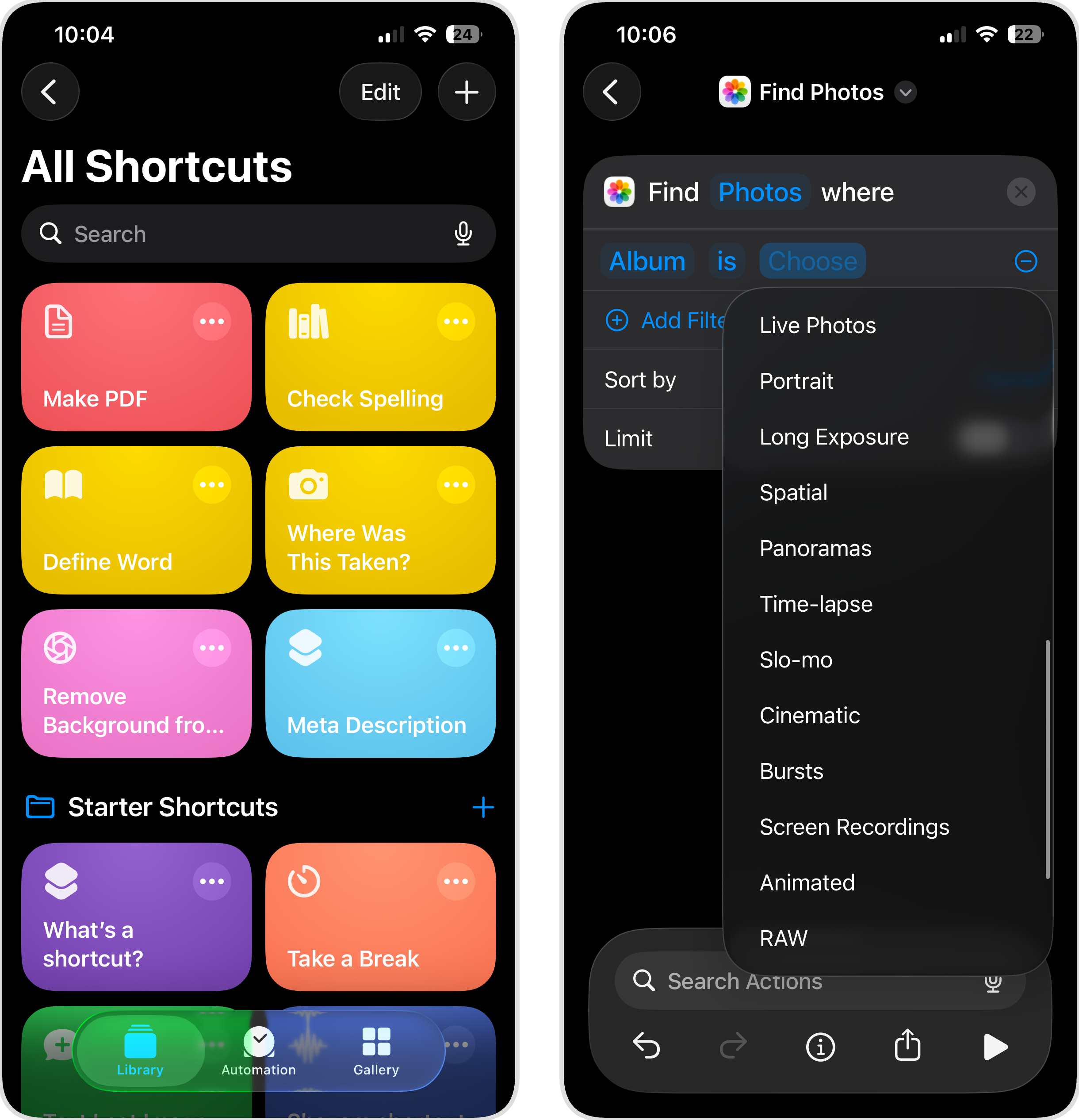 live photos shortcuts new