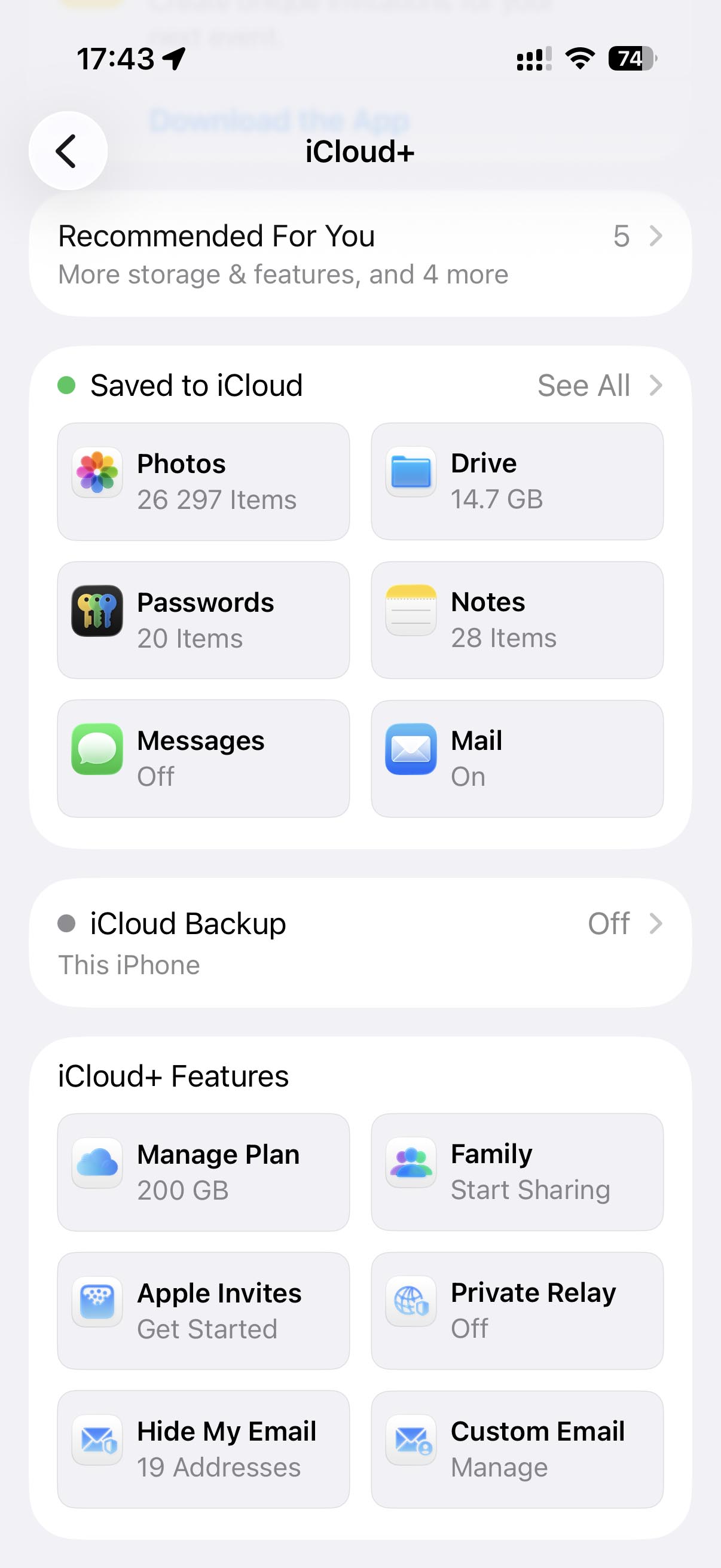 Open Photos in iCloud settings.