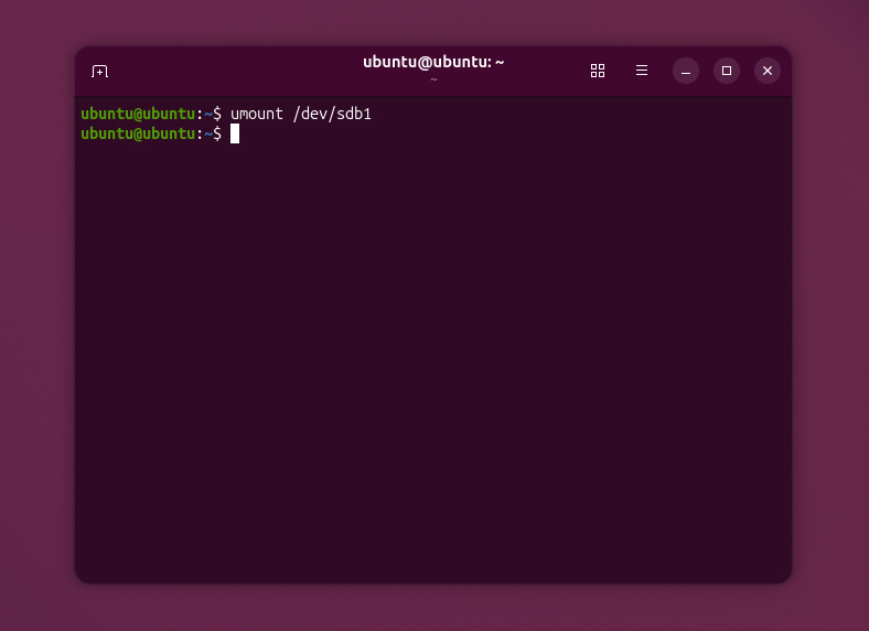 run umount command in ubuntu